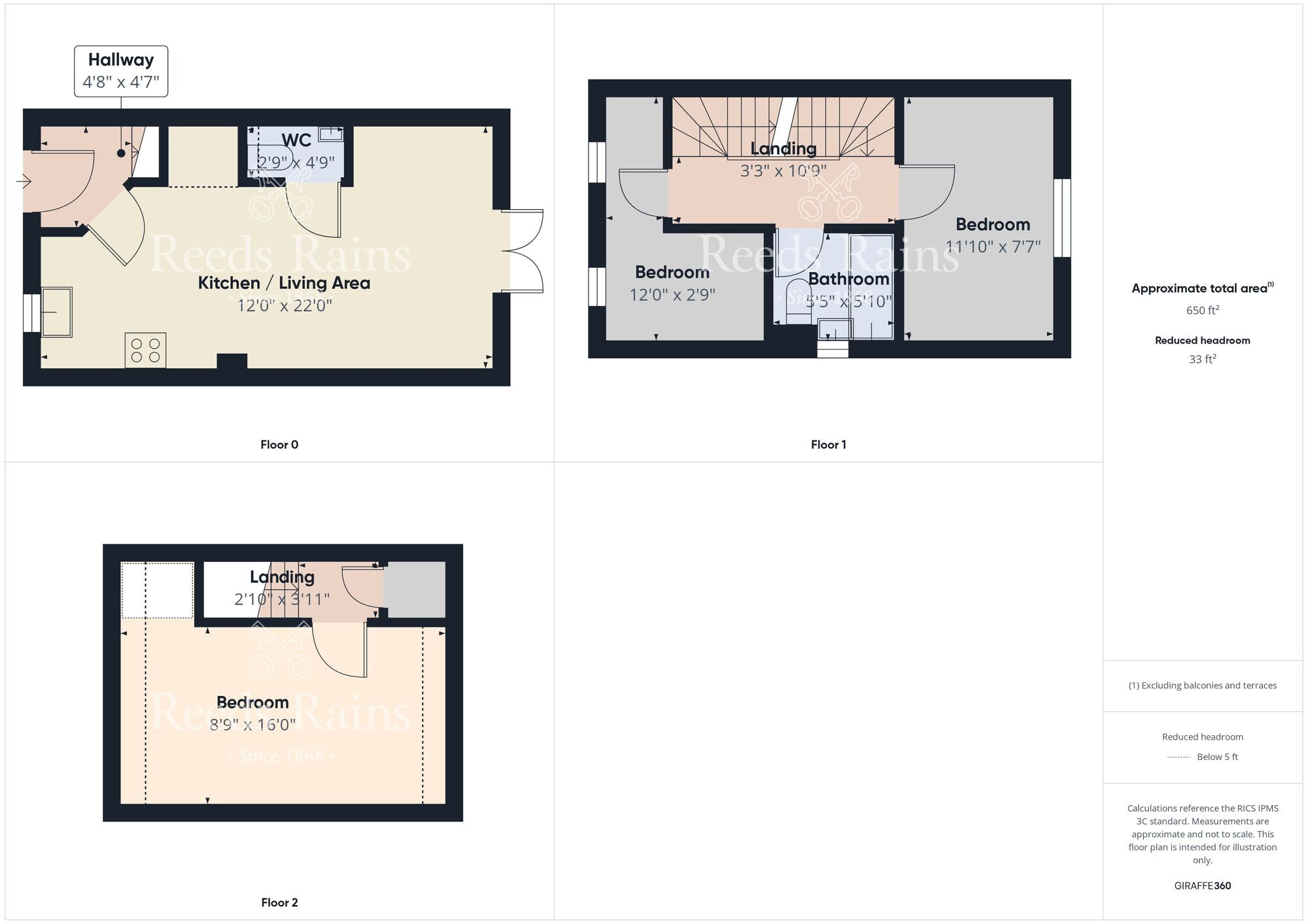 Floorplan of 3 bedroom End Terrace House for sale, Wooley Meadows, Stanley, Durham, DL15