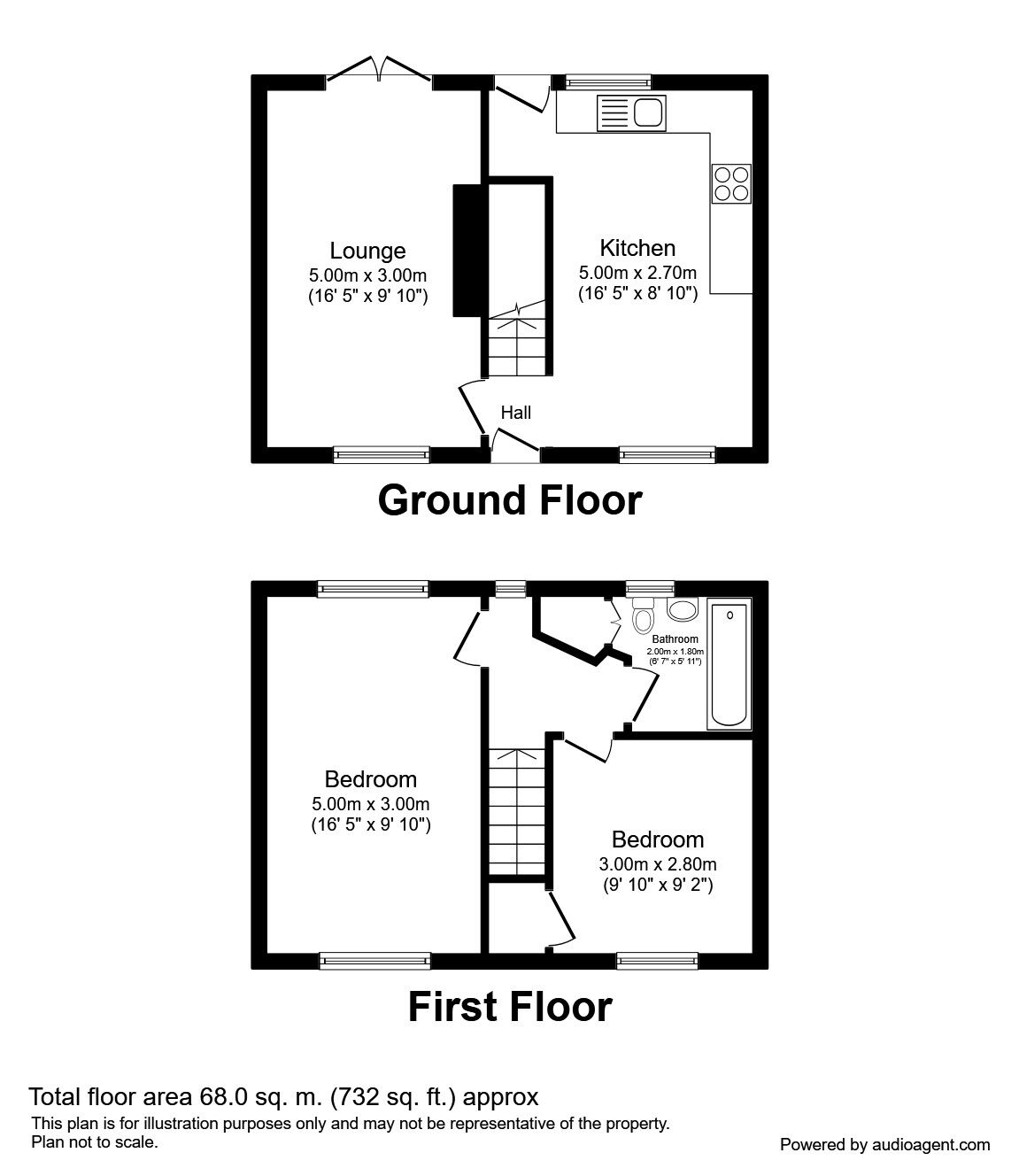 Floorplan of 2 bedroom Semi Detached House for sale, Wear View, Byers Green, Durham, DL16