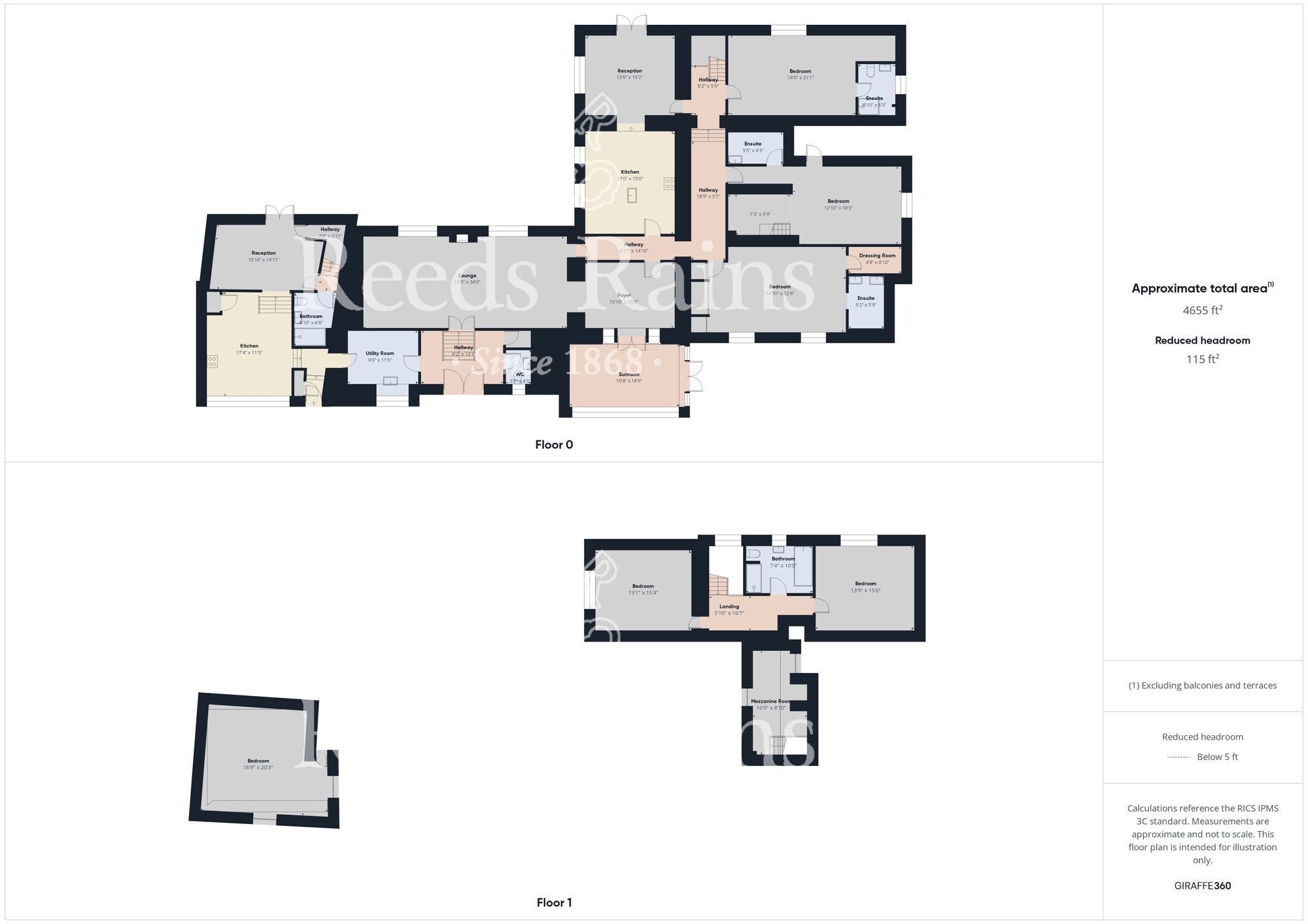 Floorplan of 6 bedroom Detached House for sale, High West Road, Crook, Durham, DL15