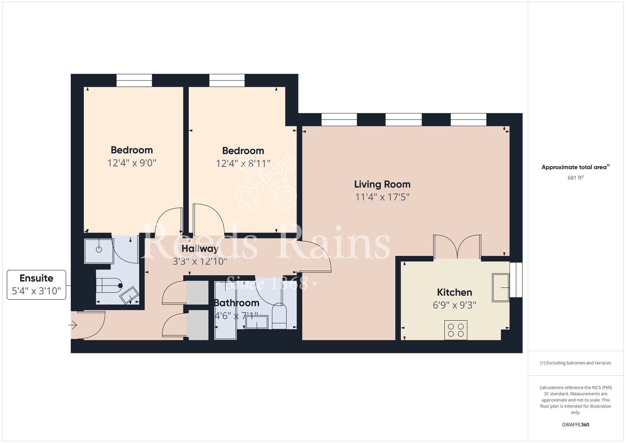 Floorplan of 2 bedroom  Flat for sale, St. Giles Close, Gilesgate, Durham, DH1