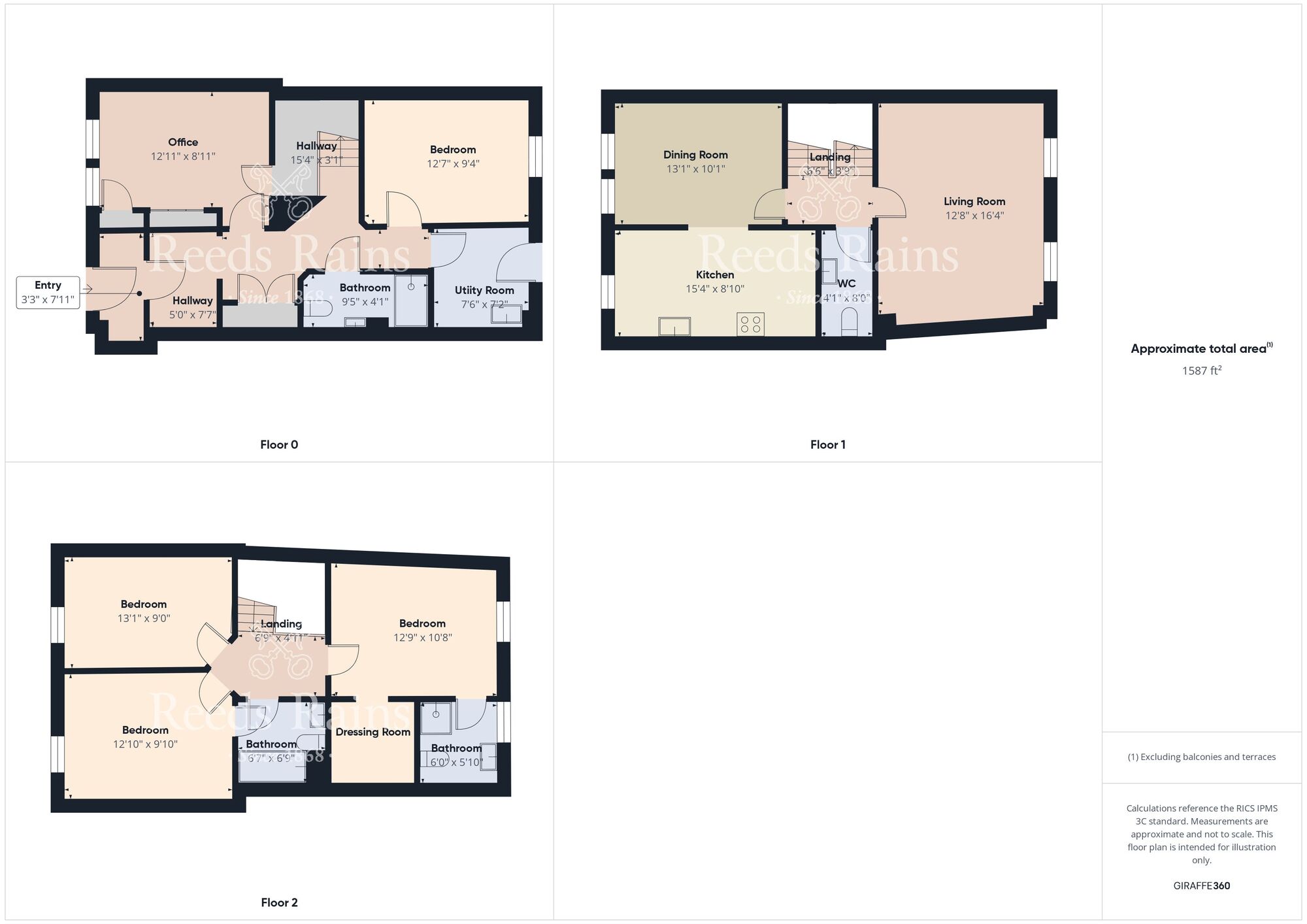 Floorplan of 4 bedroom Mid Terrace House for sale, Dalton Crescent, Nevilles Cross, Durham, DH1