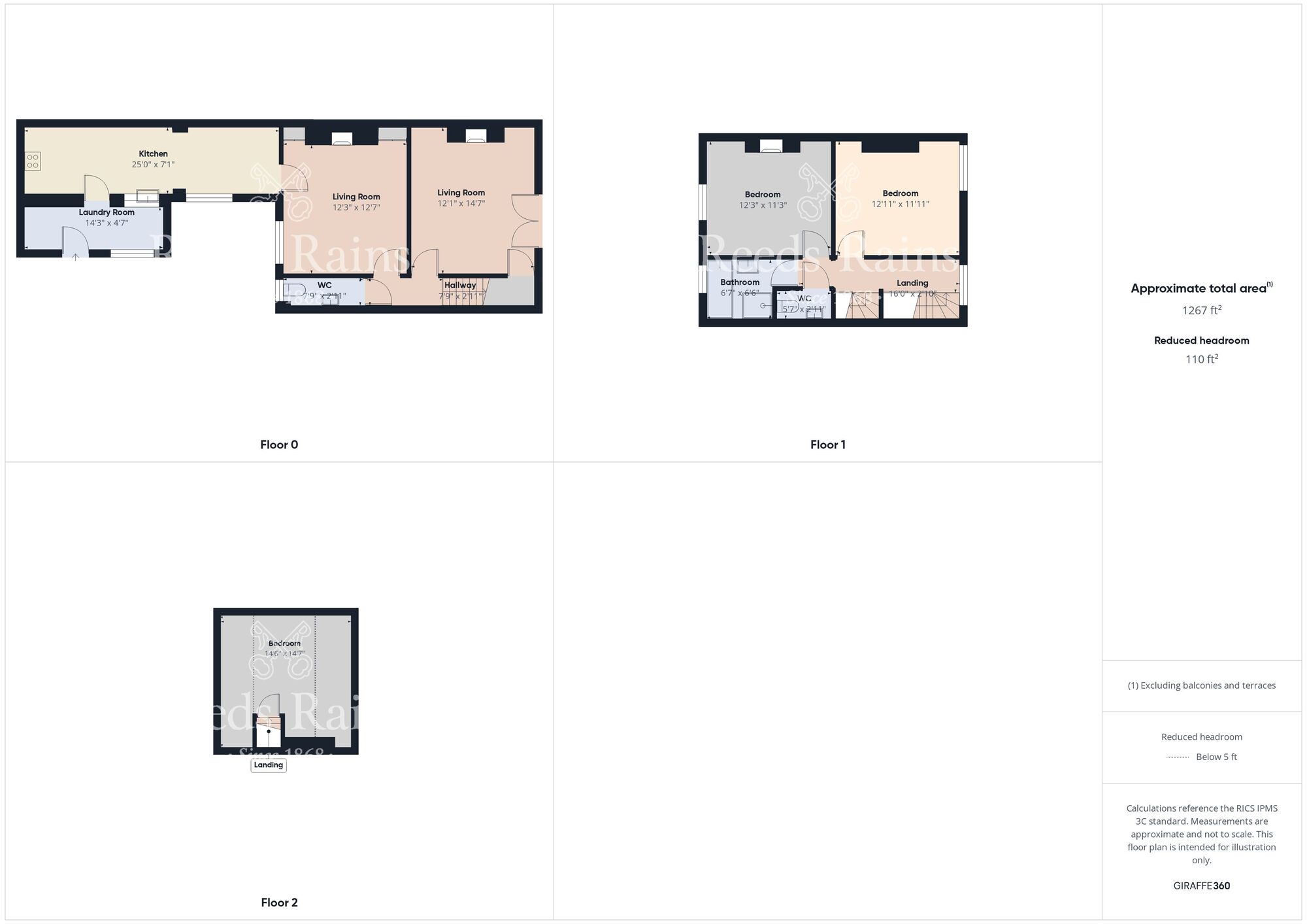 Floorplan of 3 bedroom End Terrace House for sale, Cooperative Villas, Langley Moor, Durham, DH7