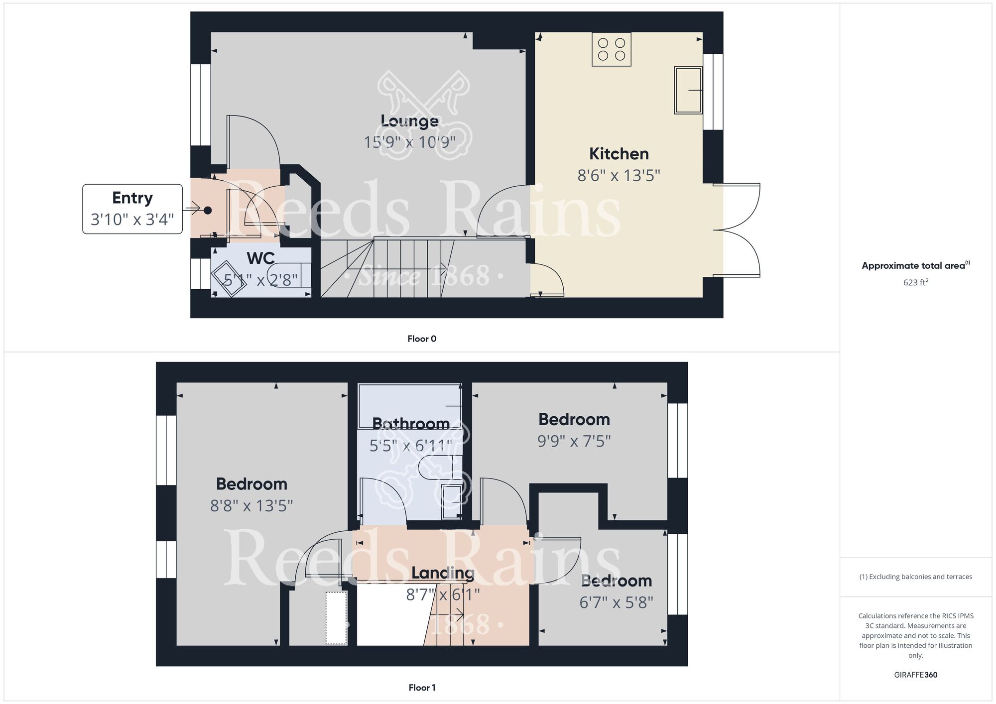 Floorplan of 3 bedroom Mid Terrace House for sale, Beechwood Close, Sacriston, Durham, DH7