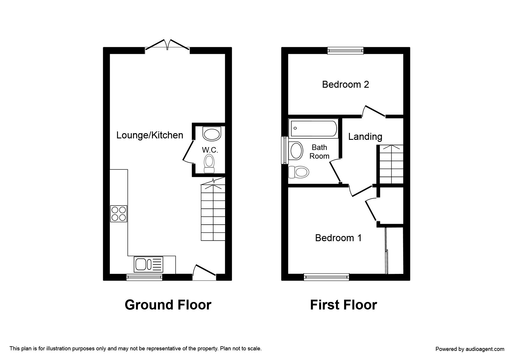 Floorplan of 2 bedroom Semi Detached House for sale, Rushyford Drive, Chilton, County Durham, DL17