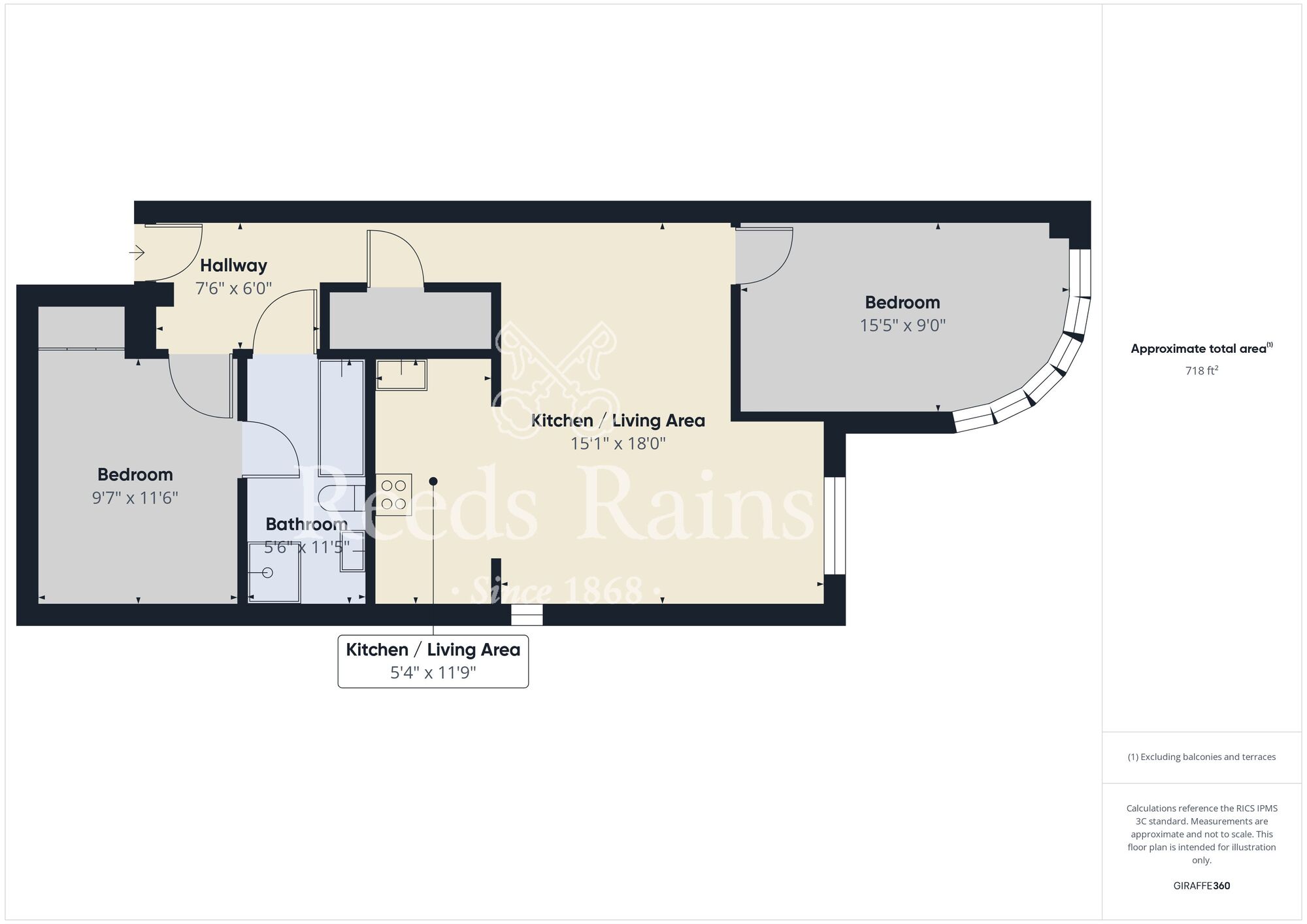 Floorplan of 2 bedroom  Flat for sale, South Street, St. Helens Well, Durham, DH1