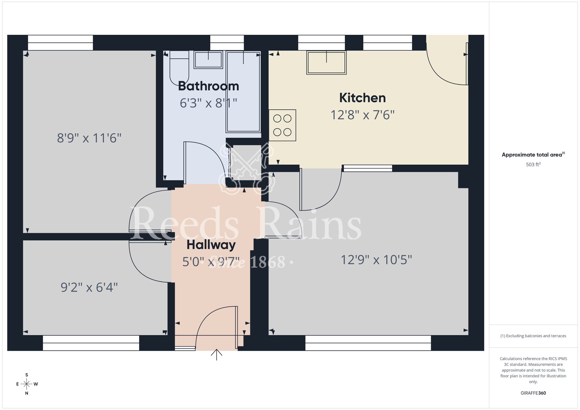 Floorplan of 2 bedroom Bungalow to rent, The Oval, West Cornforth, Durham, DL17