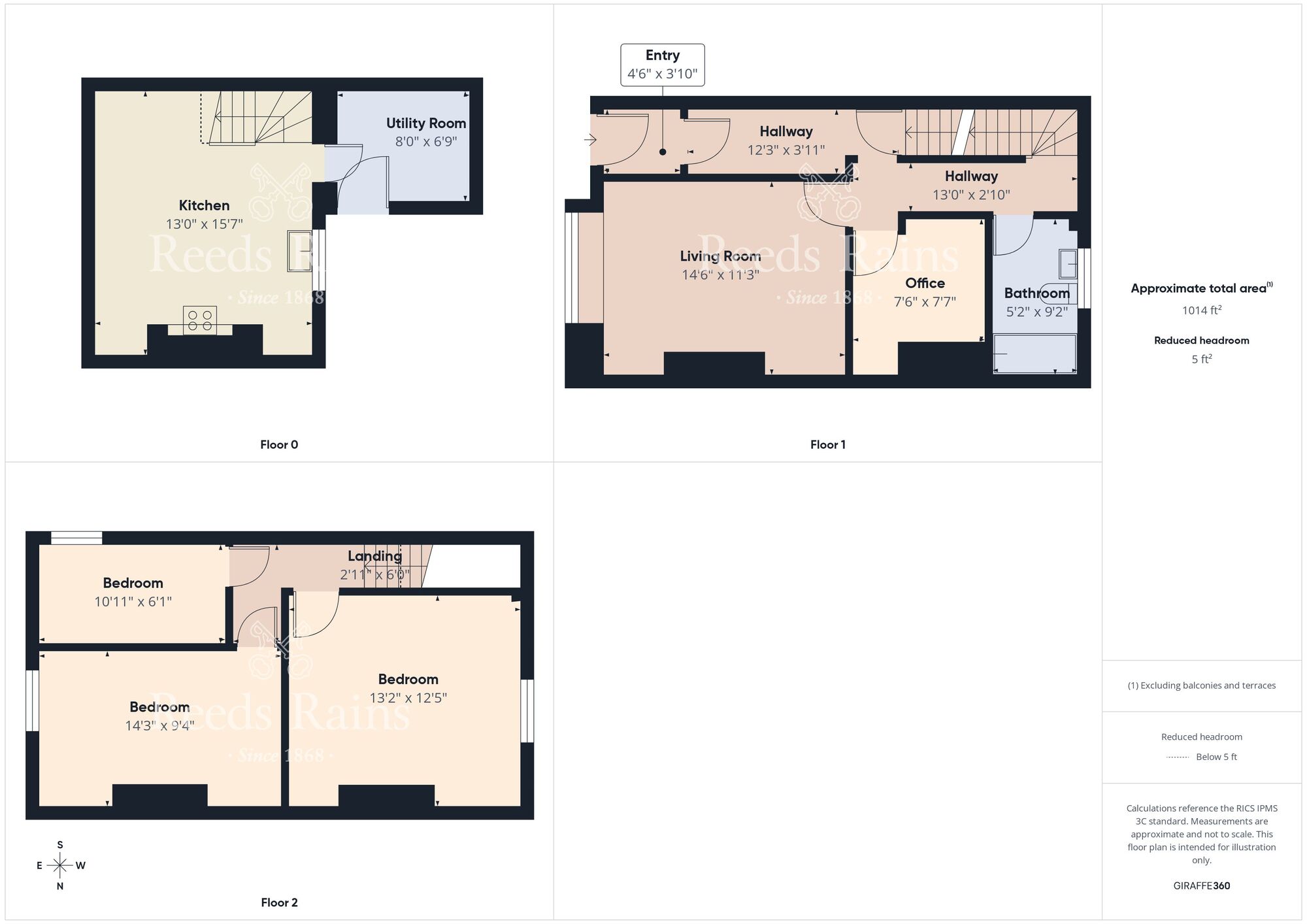 Floorplan of 3 bedroom End Terrace House for sale, Lydia Terrace, Newfield, Durham, DL14
