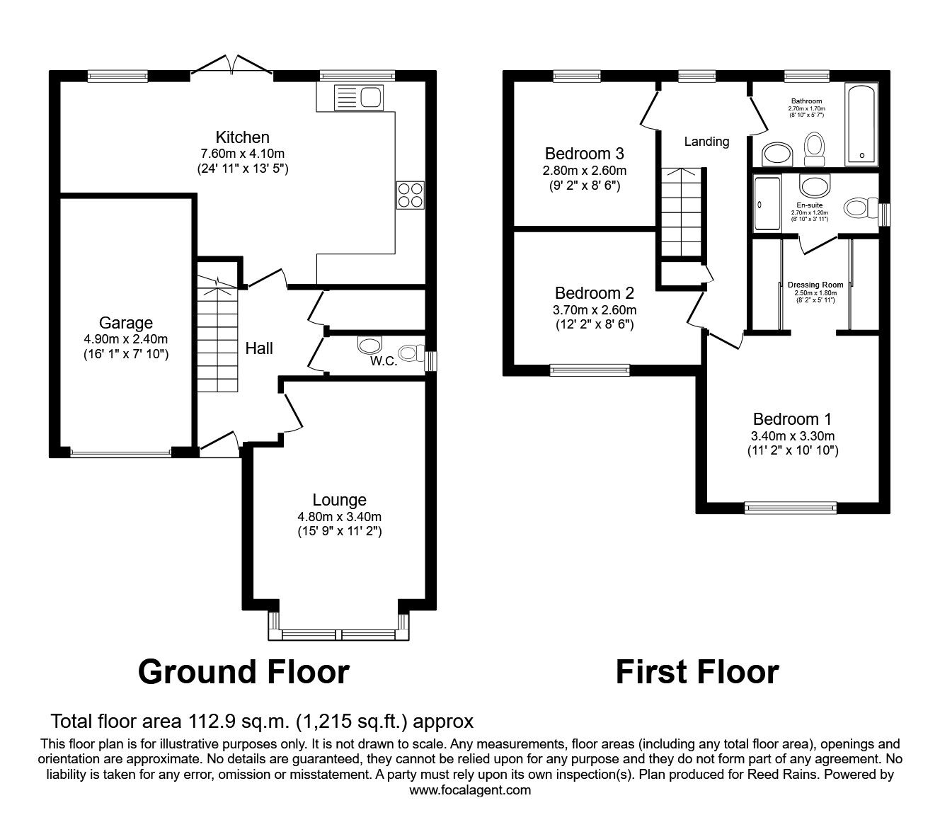 Floorplan of 3 bedroom Detached House for sale, Marley Fields, Wheatley Hill, Durham, DH6