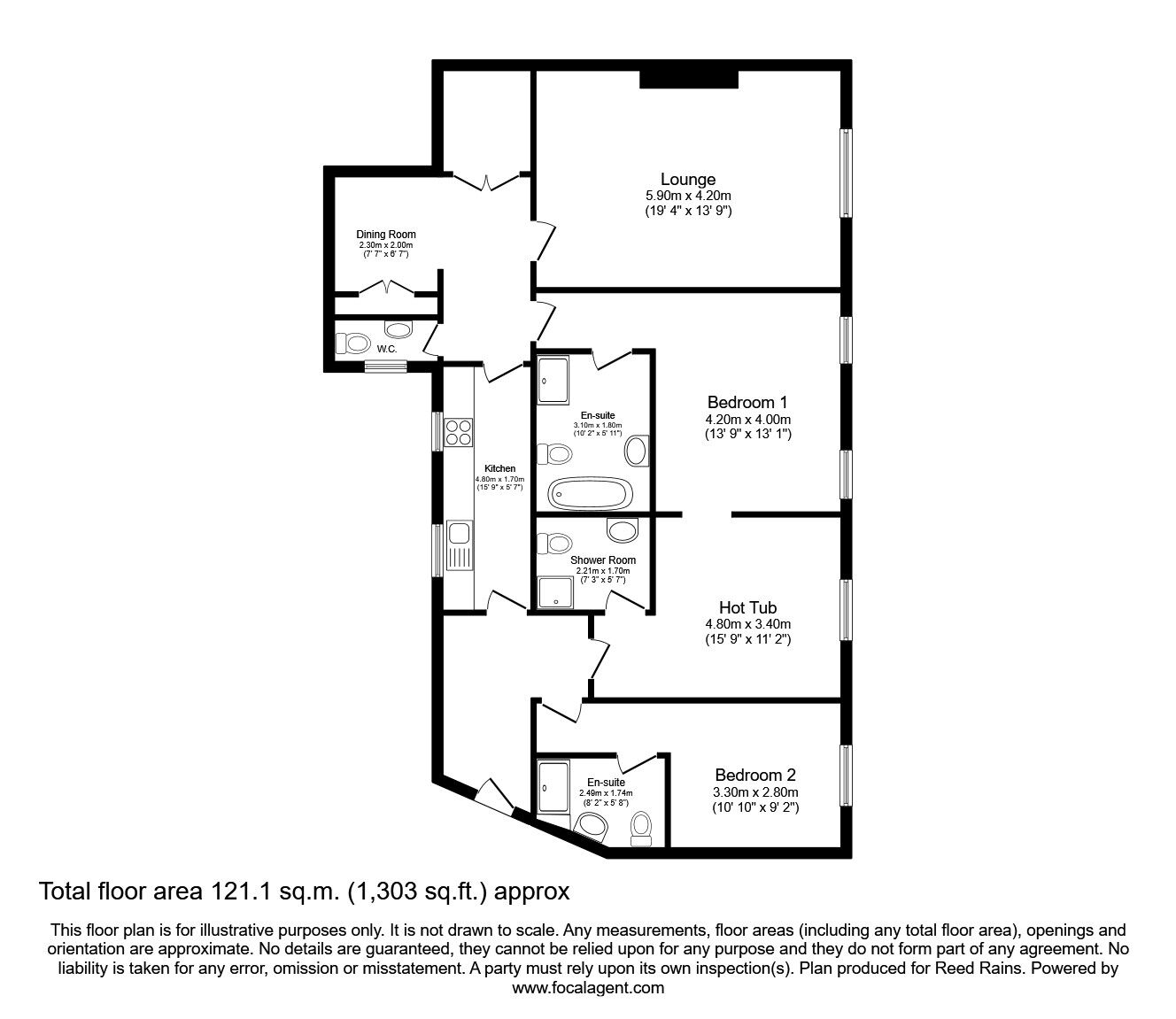 Floorplan of 3 bedroom Flat to rent, The Castle, Stanhope, Durham, DL13