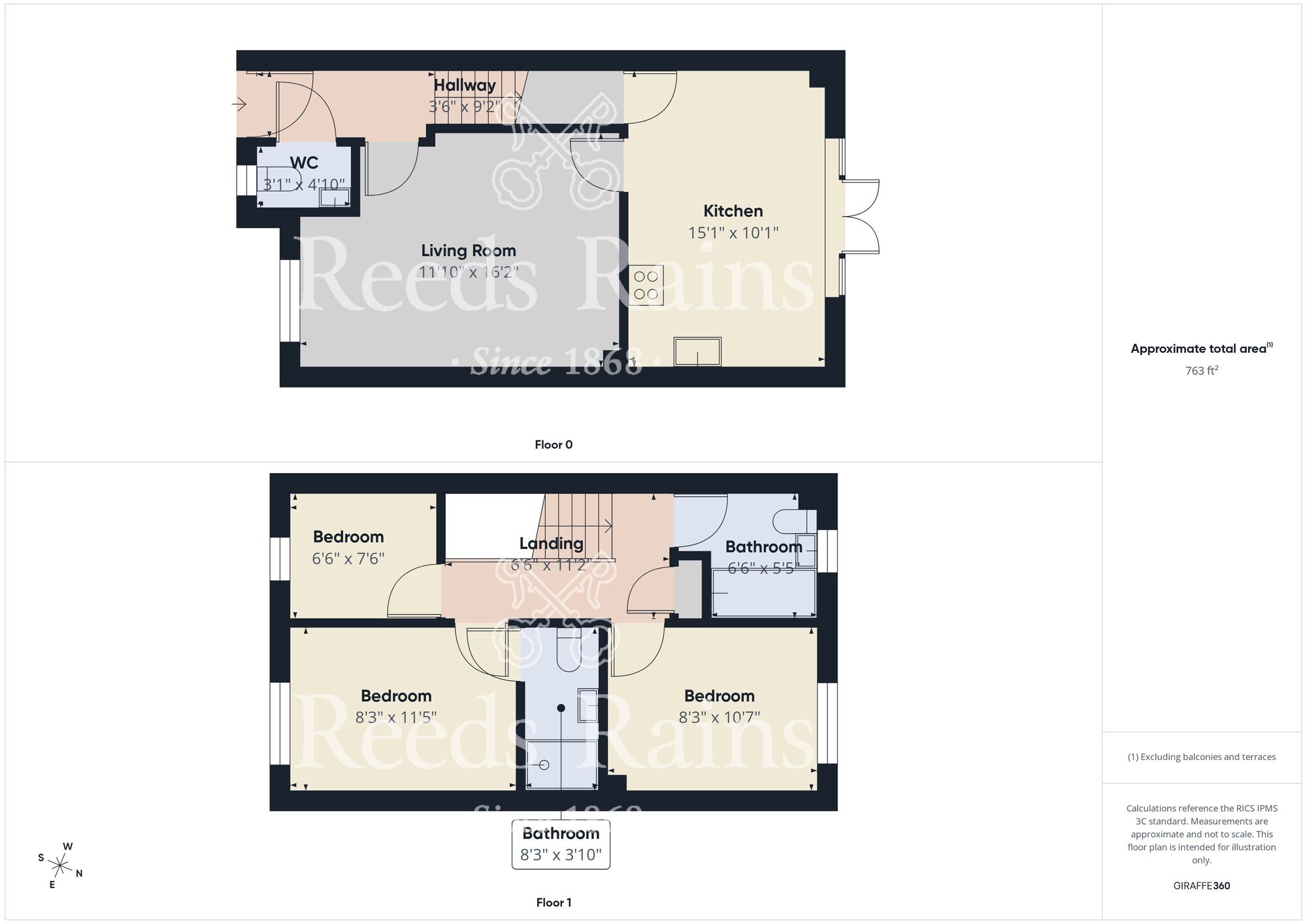 Floorplan of 3 bedroom Semi Detached House for sale, Burdon Place, Pity Me, Durham, DH1