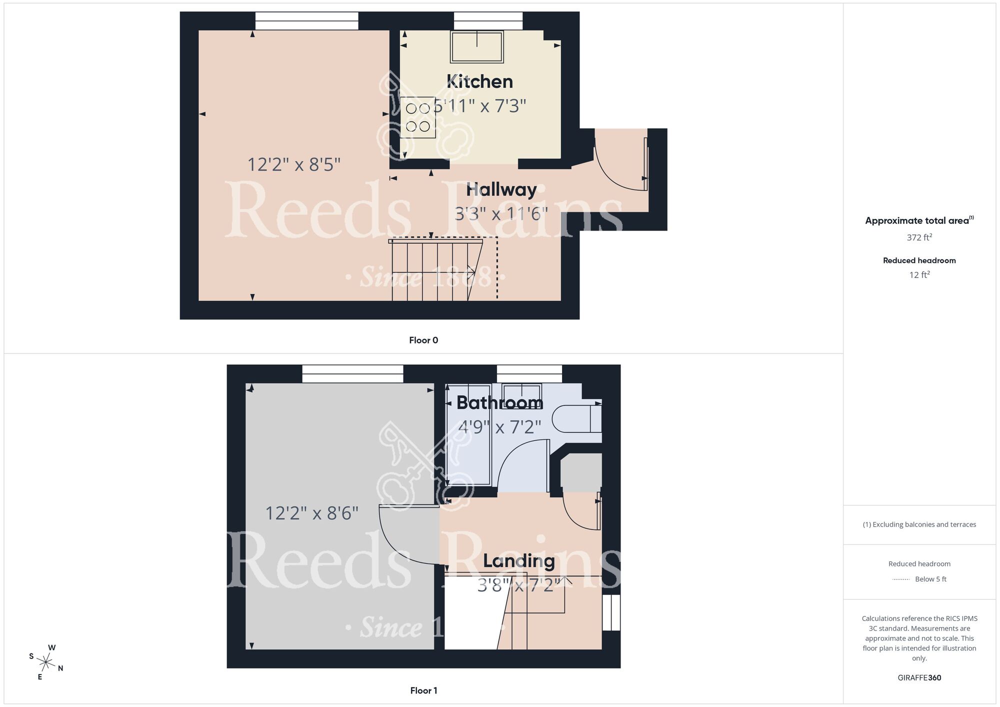 Floorplan of 1 bedroom Semi Detached House to rent, Heatherburn Court, Newton Aycliffe, Durham, DL5