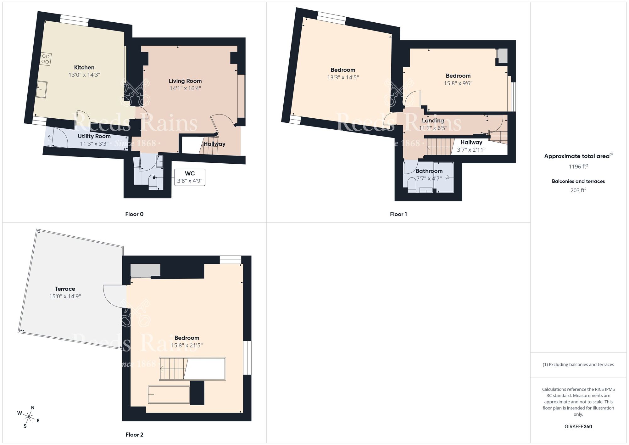 Floorplan of 3 bedroom Mid Terrace House for sale, Hallgarth Street, Durham, DH1