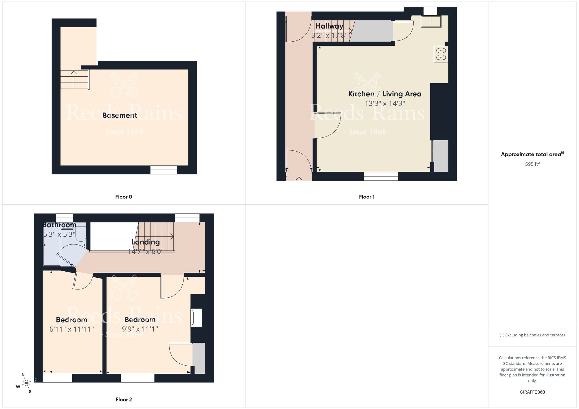 Floorplan of 2 bedroom Mid Terrace House for sale, Red Hills Terrace, Durham City, Durham, DH1