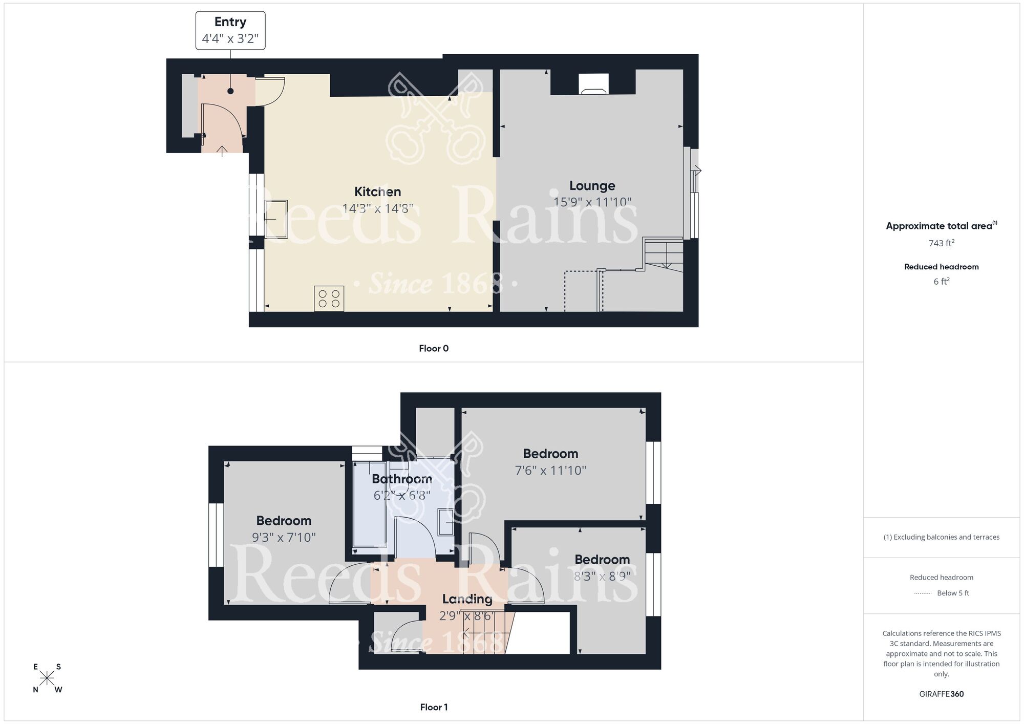 Floorplan of 3 bedroom Mid Terrace House for sale, Temperance Terrace, Billy Row, Durham, DL15