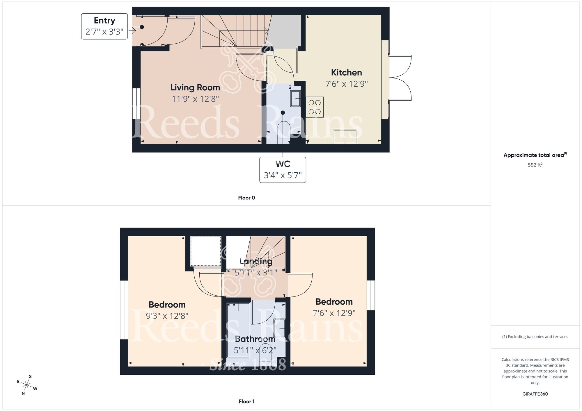 Floorplan of 2 bedroom Mid Terrace House for sale, Allerton Way, Spennymoor, Durham, DL16