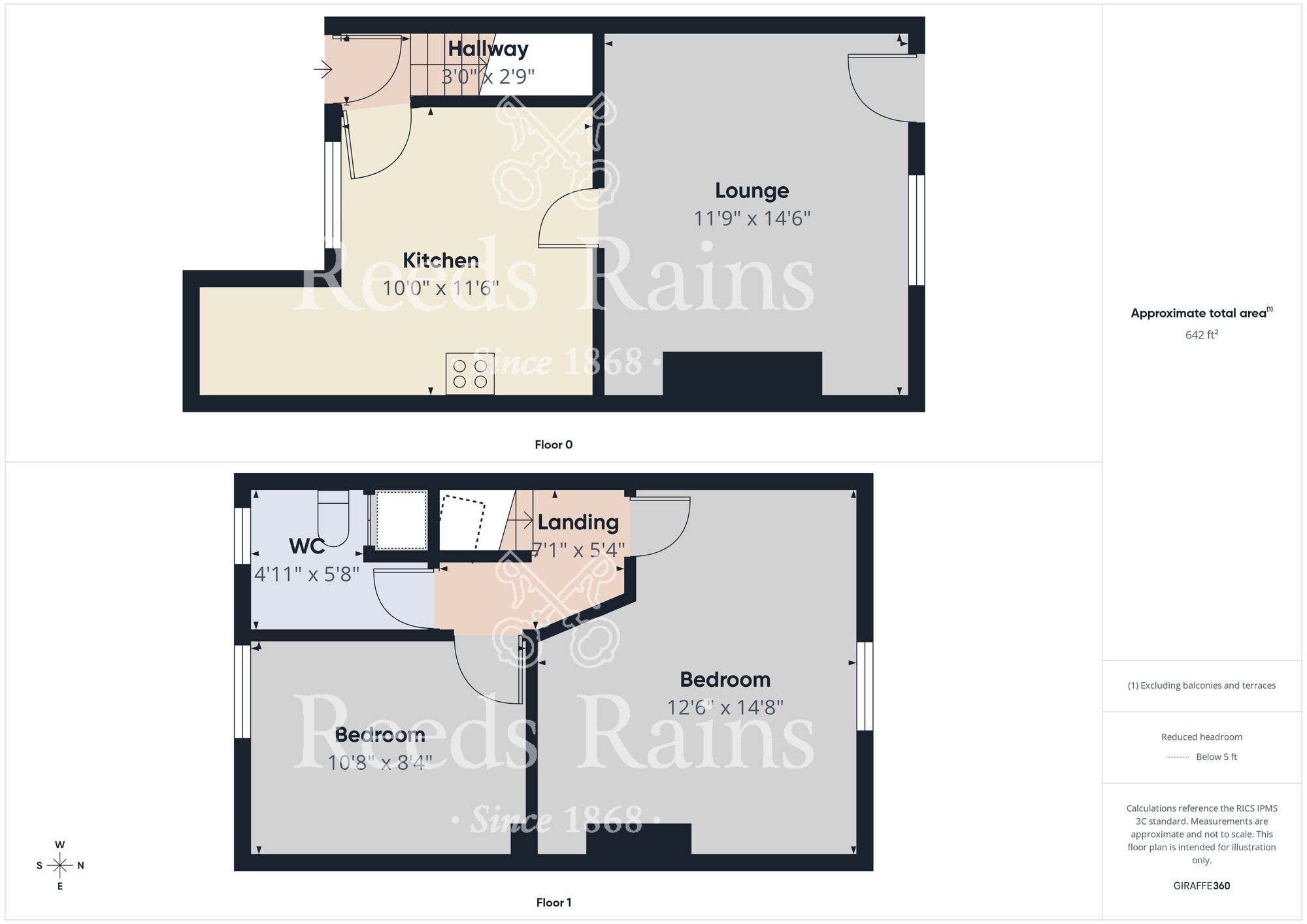 Floorplan of 2 bedroom Mid Terrace House for sale, Durham Terrace, Framwellgate Moor, Durham, DH1