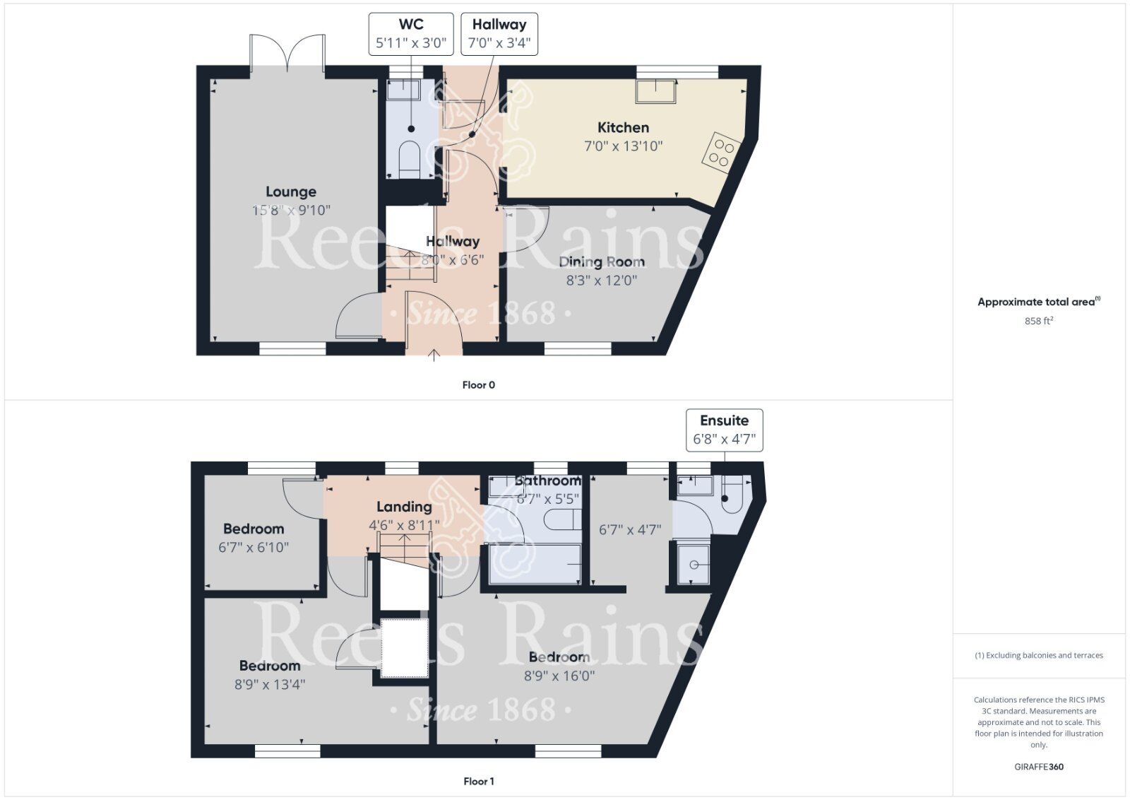 Floorplan of 3 bedroom Mid Terrace House to rent, Old Dryburn Way, Durham, DH1