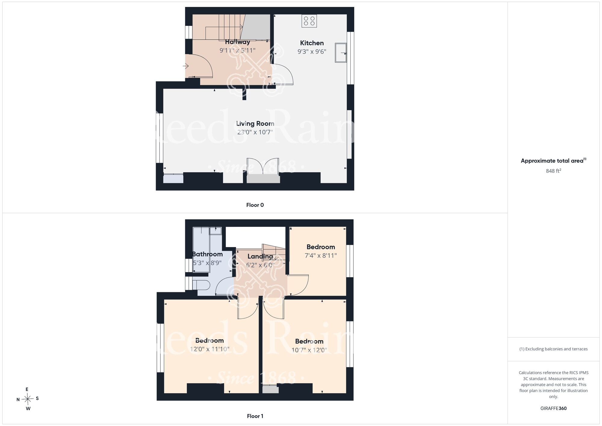 Floorplan of 3 bedroom Mid Terrace House for sale, Musgrave Gardens, Gilesgate, Durham, DH1