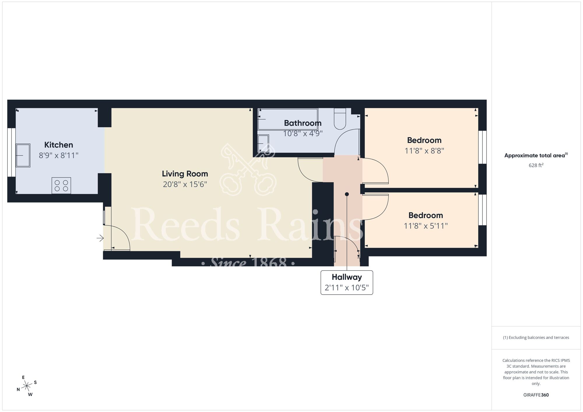 Floorplan of 2 bedroom Flat for sale, Front Street, Sherburn Hill, Durham, DH6