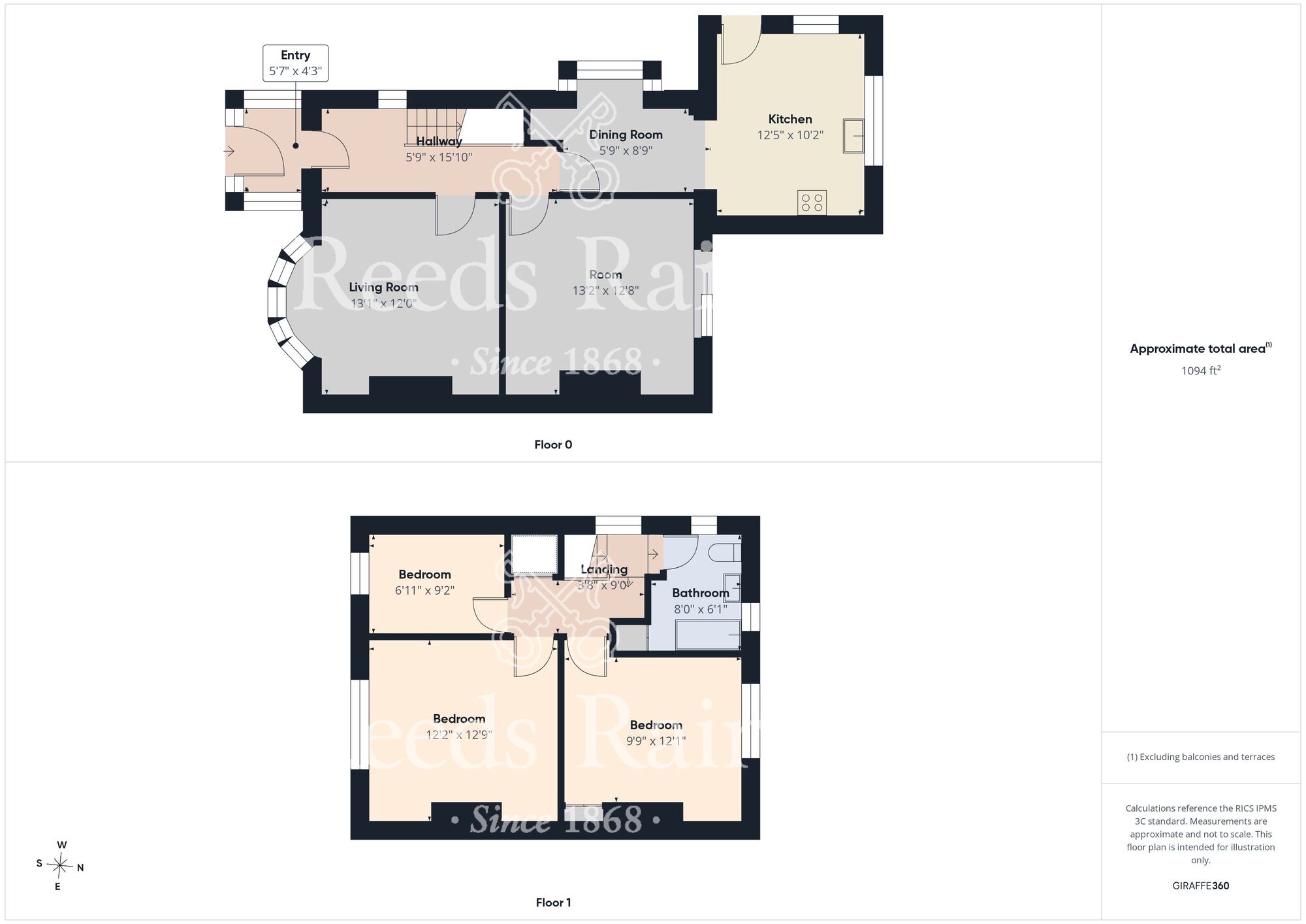 Floorplan of 3 bedroom Semi Detached House for sale, The Grove, North End, Durham, DH1