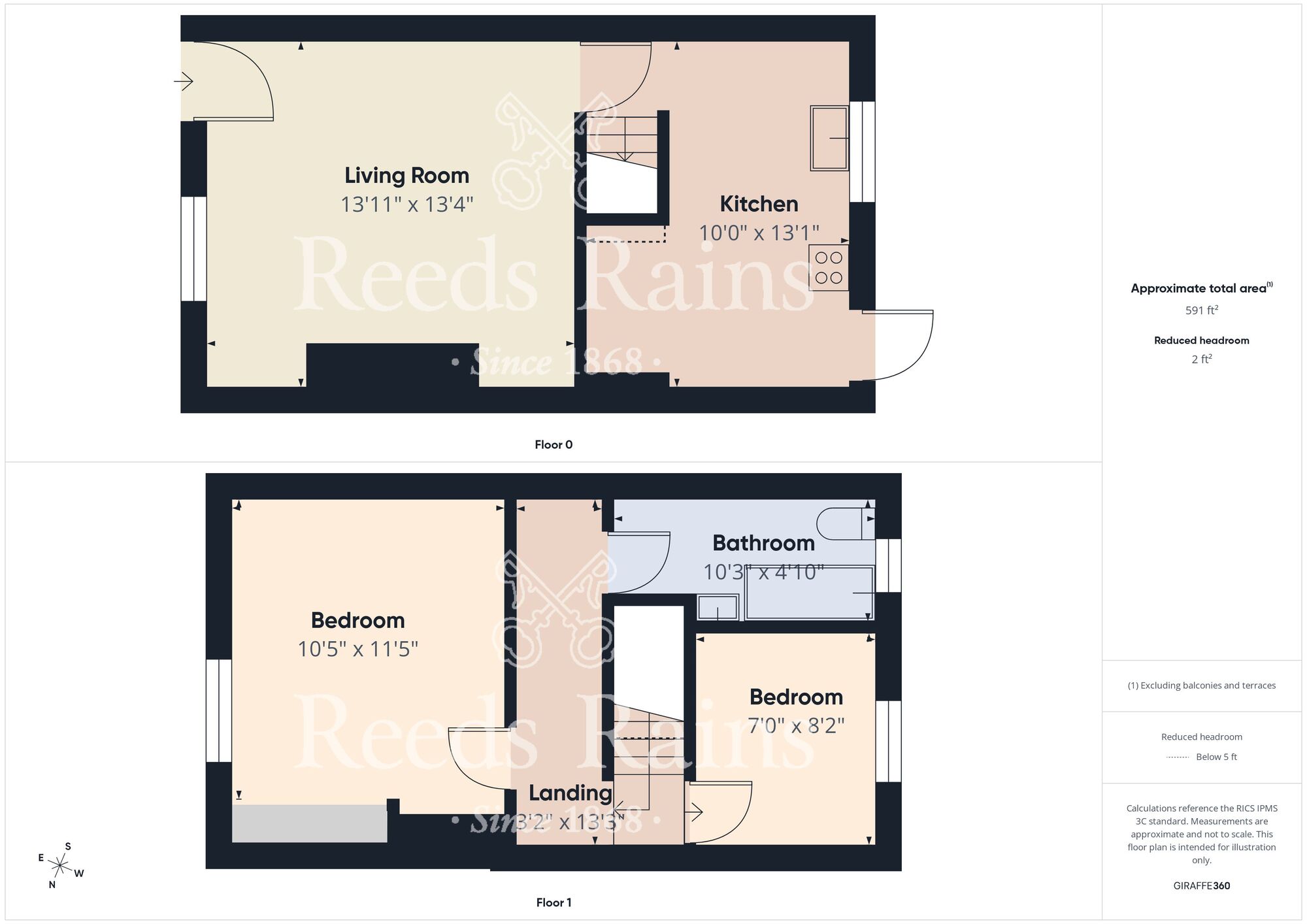 Floorplan of 2 bedroom Mid Terrace House for sale, Burnell Road, Esh Winning, Durham, DH7