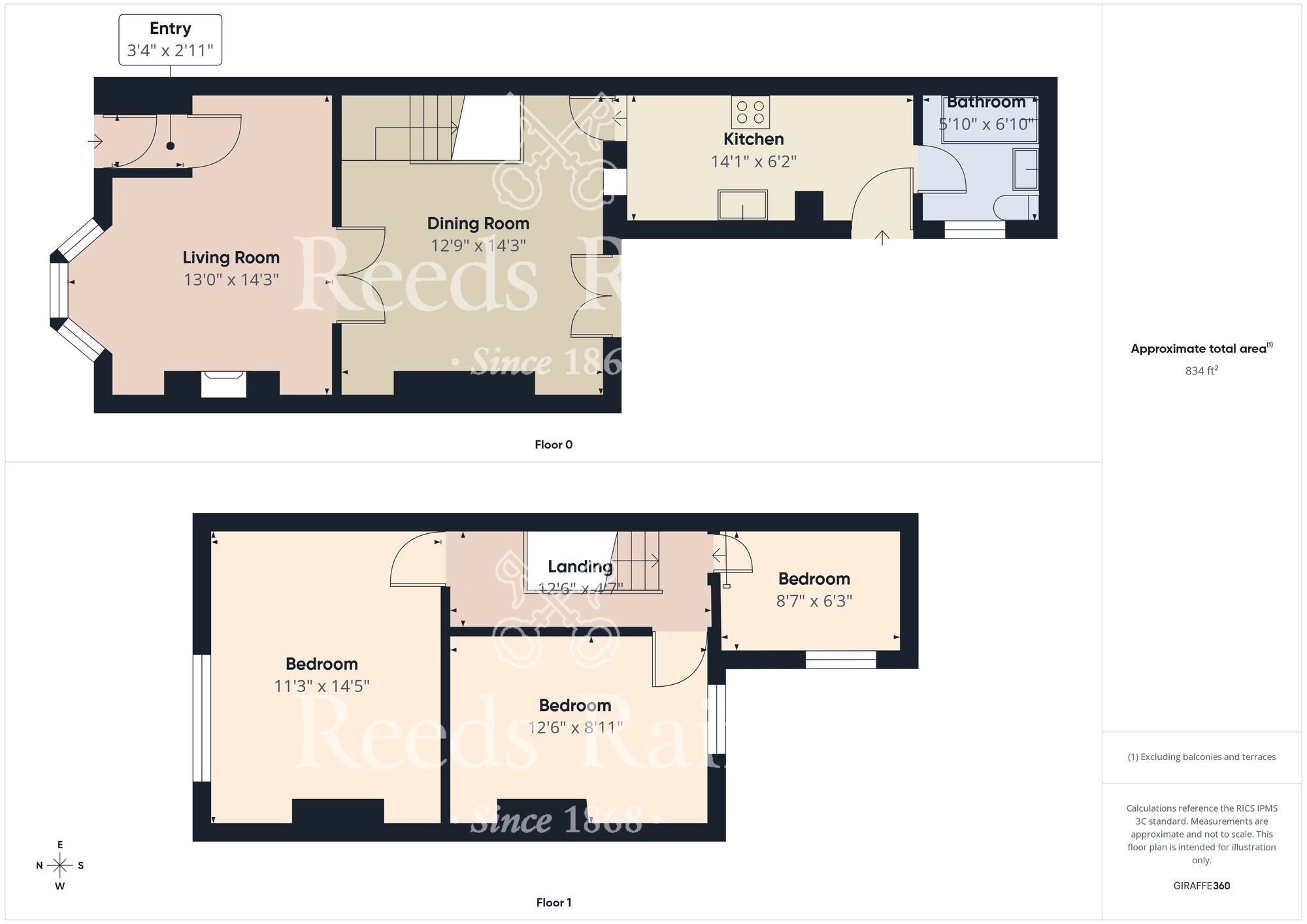 Floorplan of 3 bedroom Mid Terrace House for sale, Church Lane, Ferryhill, Durham, DL17