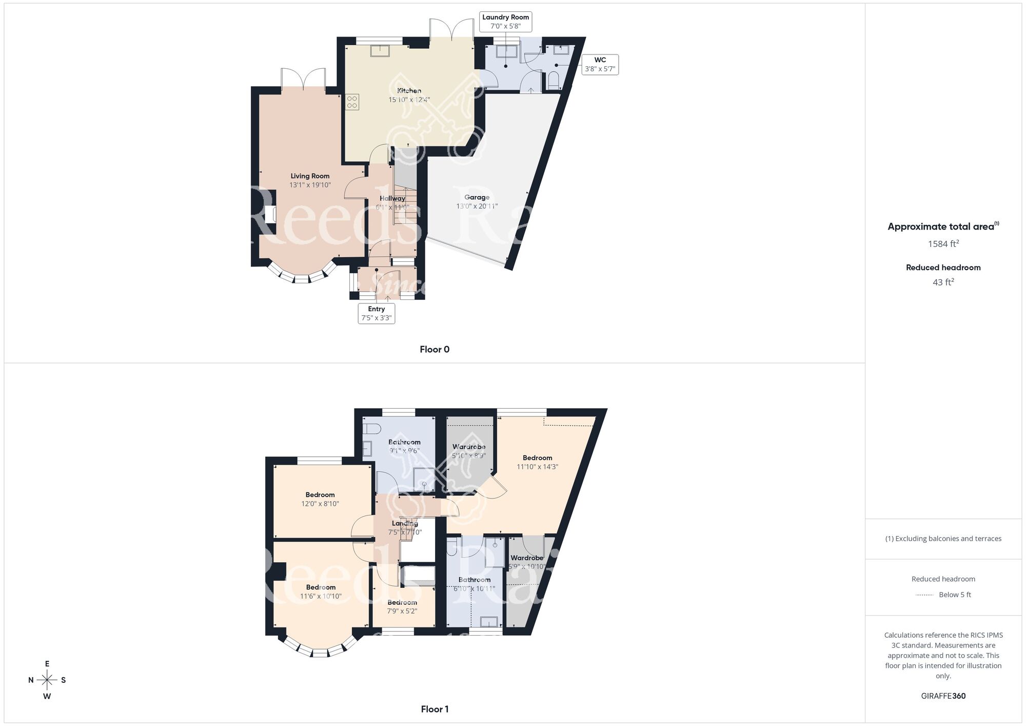 Floorplan of 4 bedroom Semi Detached House for sale, Filby Drive, Carrville, Durham, DH1