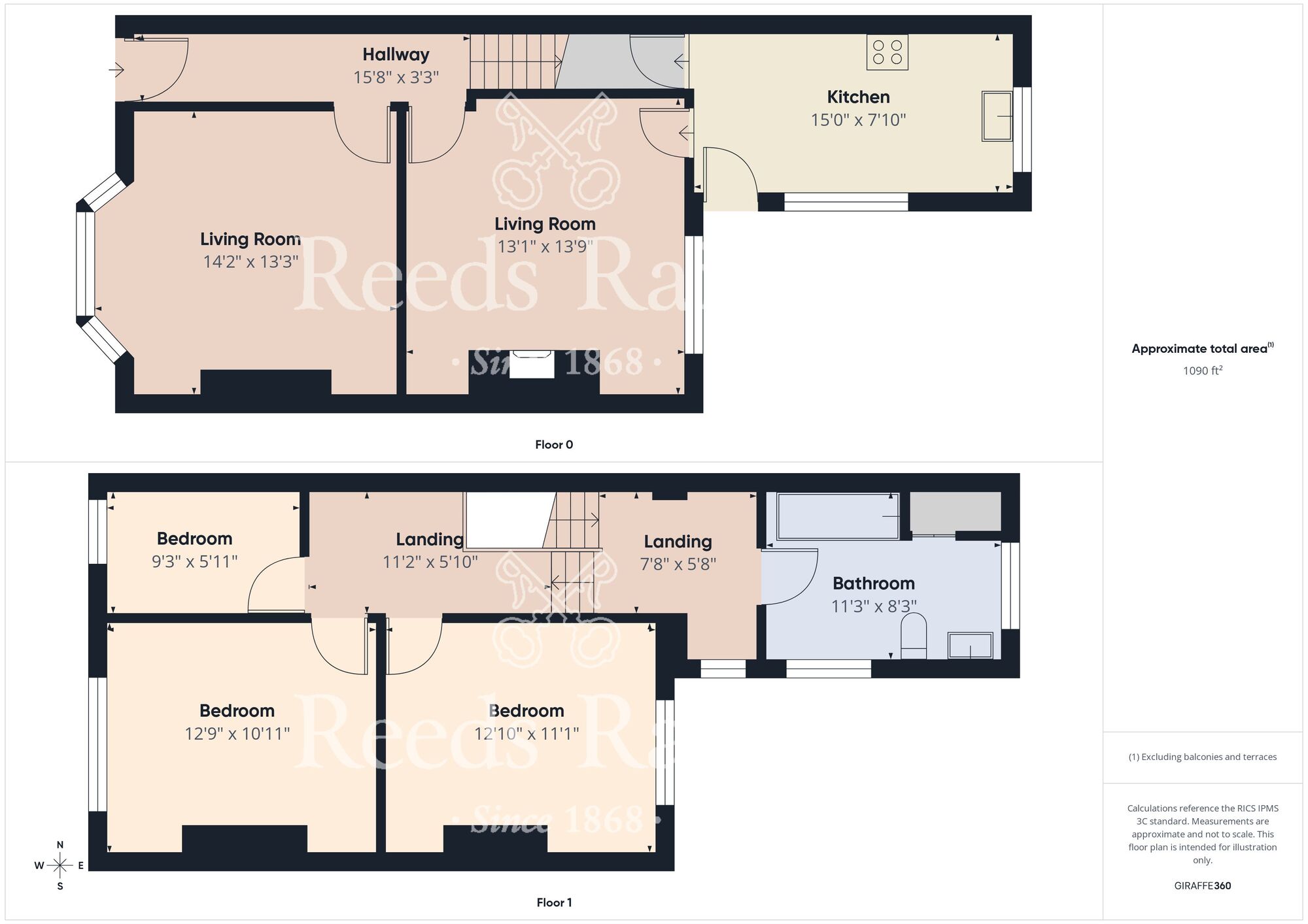 Floorplan of 3 bedroom Mid Terrace House for sale, Church Parade, Sacriston, Durham, DH7