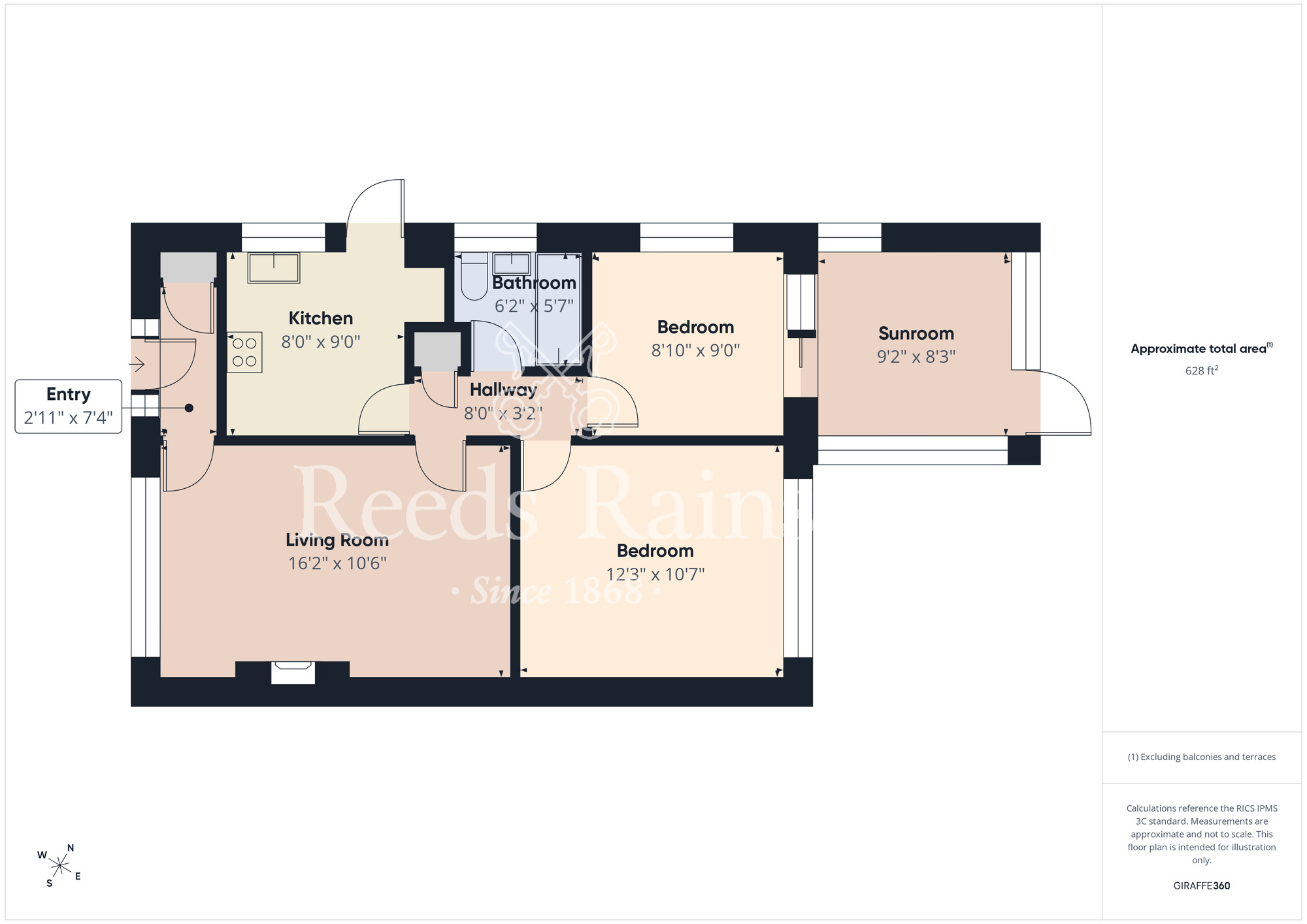 Floorplan of 2 bedroom Semi Detached Bungalow for sale, Oakfield Crescent, Bowburn, Durham, DH6