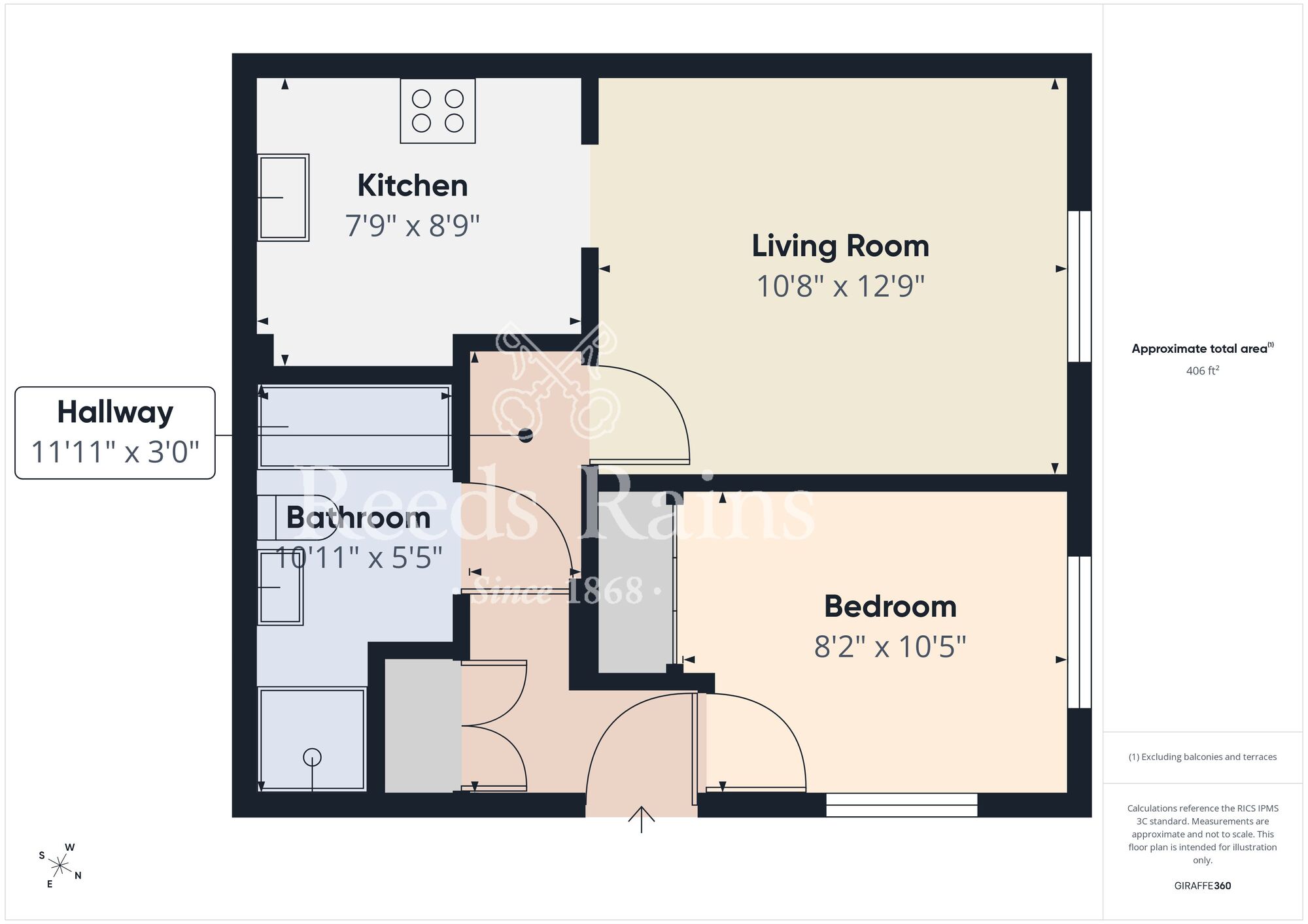 Floorplan of 1 bedroom Flat for sale, St. Andrews Court, New Elvet, Durham, DH1
