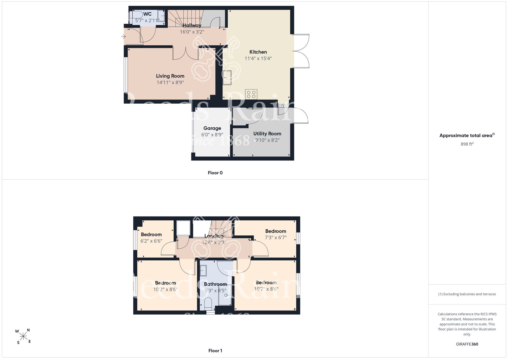 Floorplan of 4 bedroom Semi Detached House for sale, Welby Way, Coxhoe, Durham, DH6