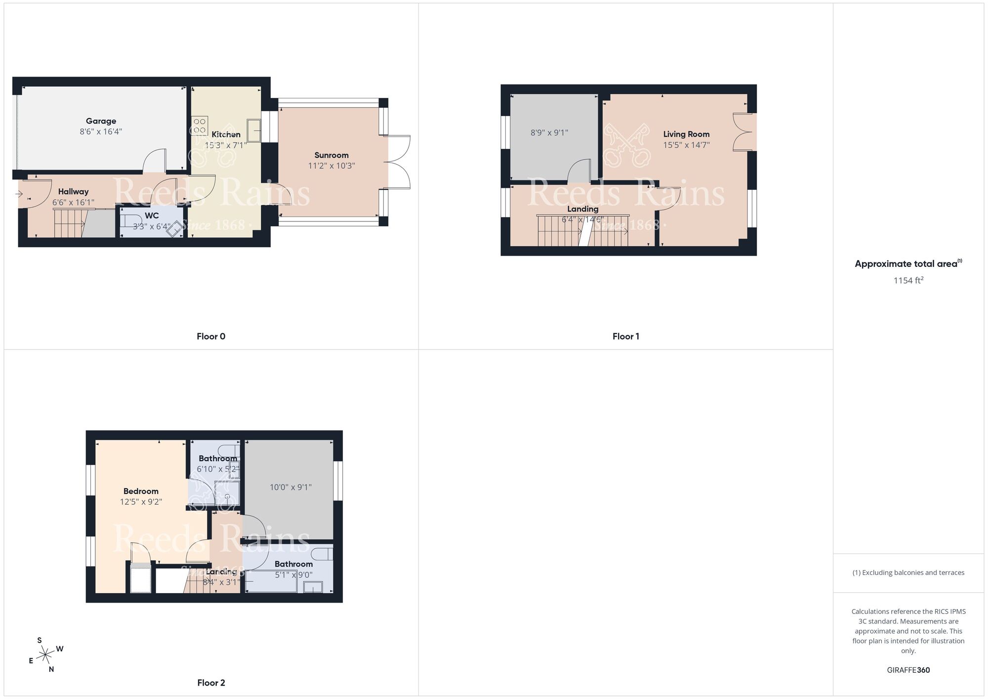 Floorplan of 3 bedroom Mid Terrace House to rent, Mackintosh Court, Gilesgate, Durham, DH1