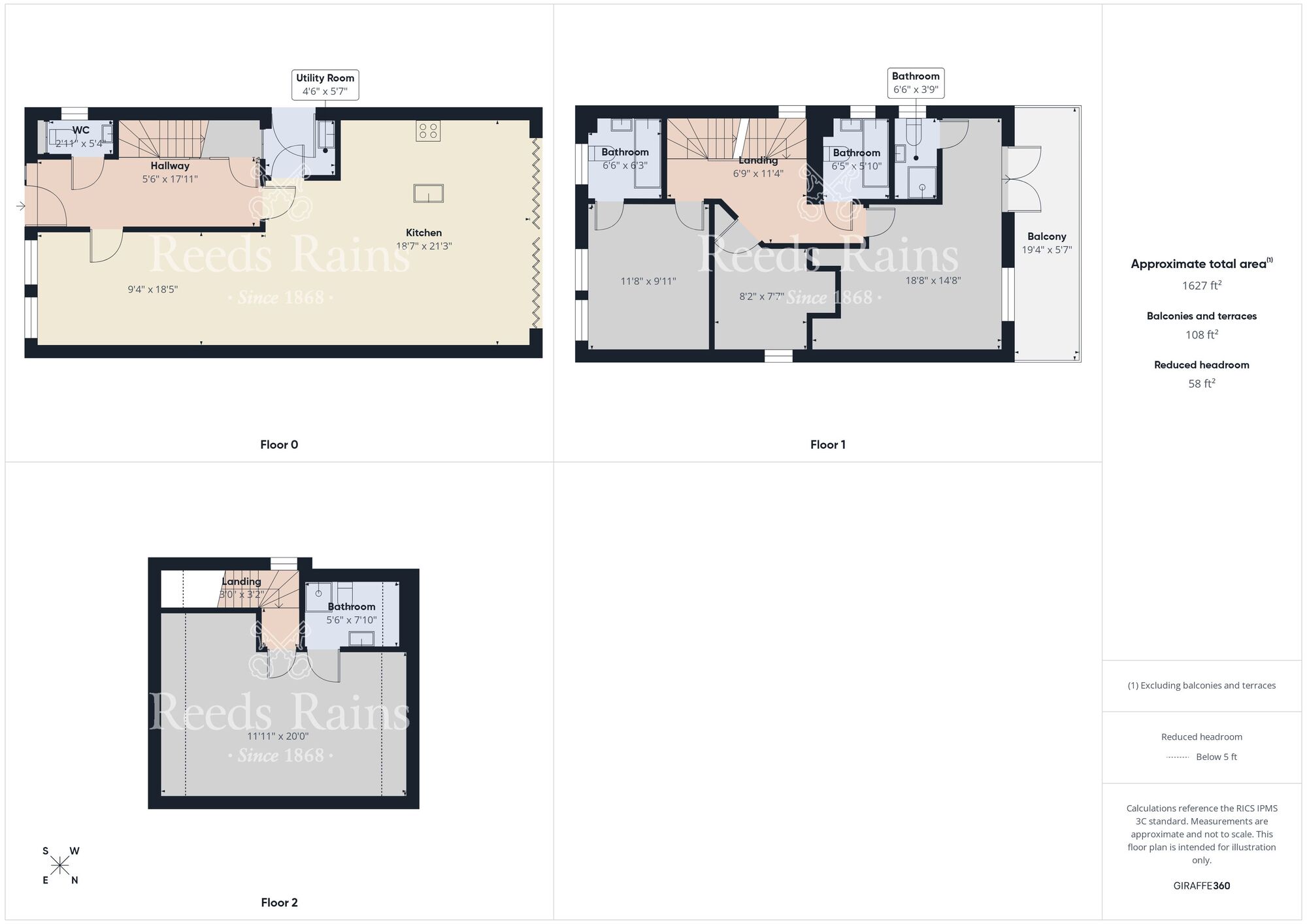 Floorplan of 4 bedroom Detached House for sale, Back John Street North, Meadowfield, Durham, DH7