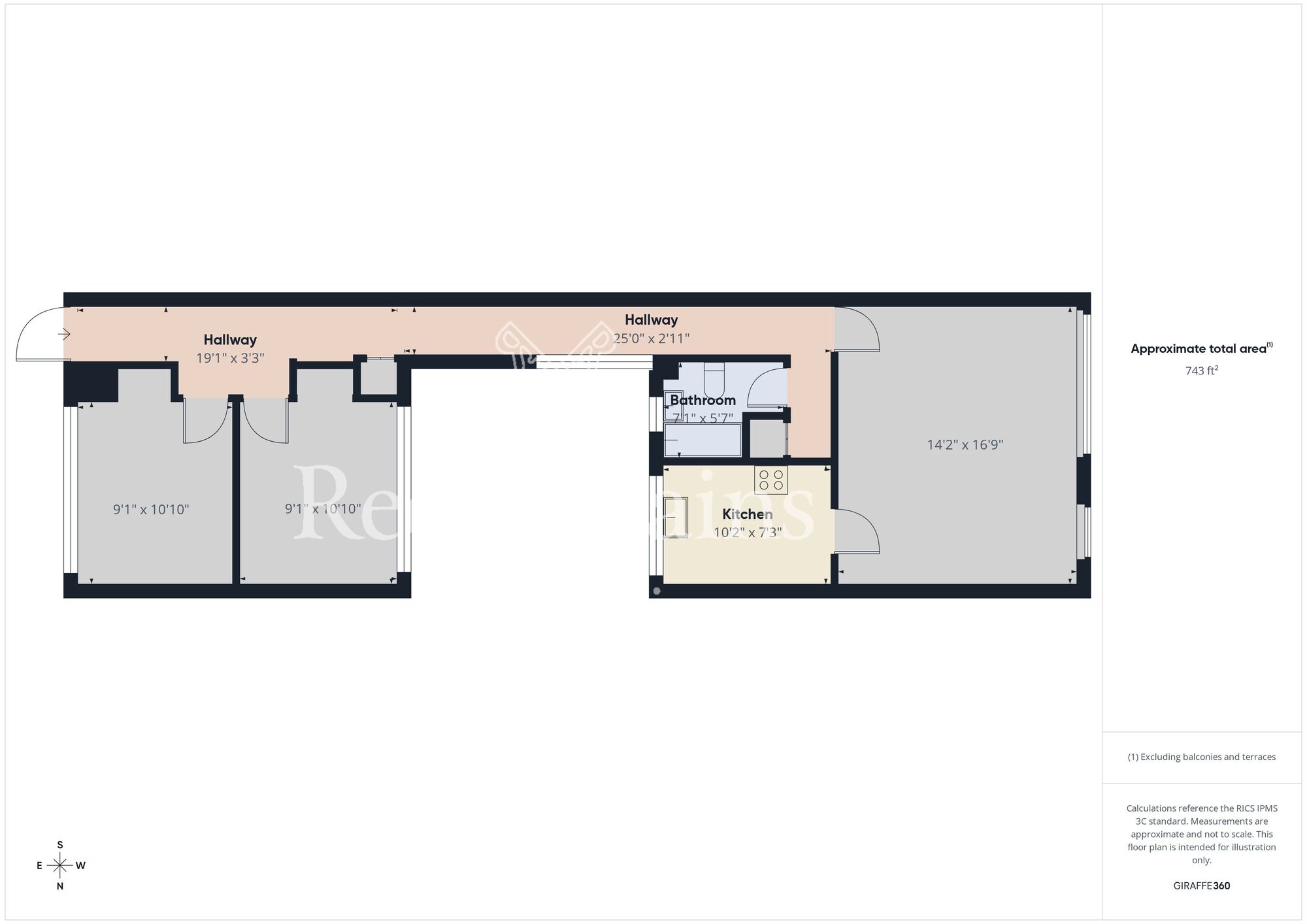 Floorplan of 2 bedroom Flat for sale, Cheveley Park Shopping Centre, Belmont, Durham, DH1