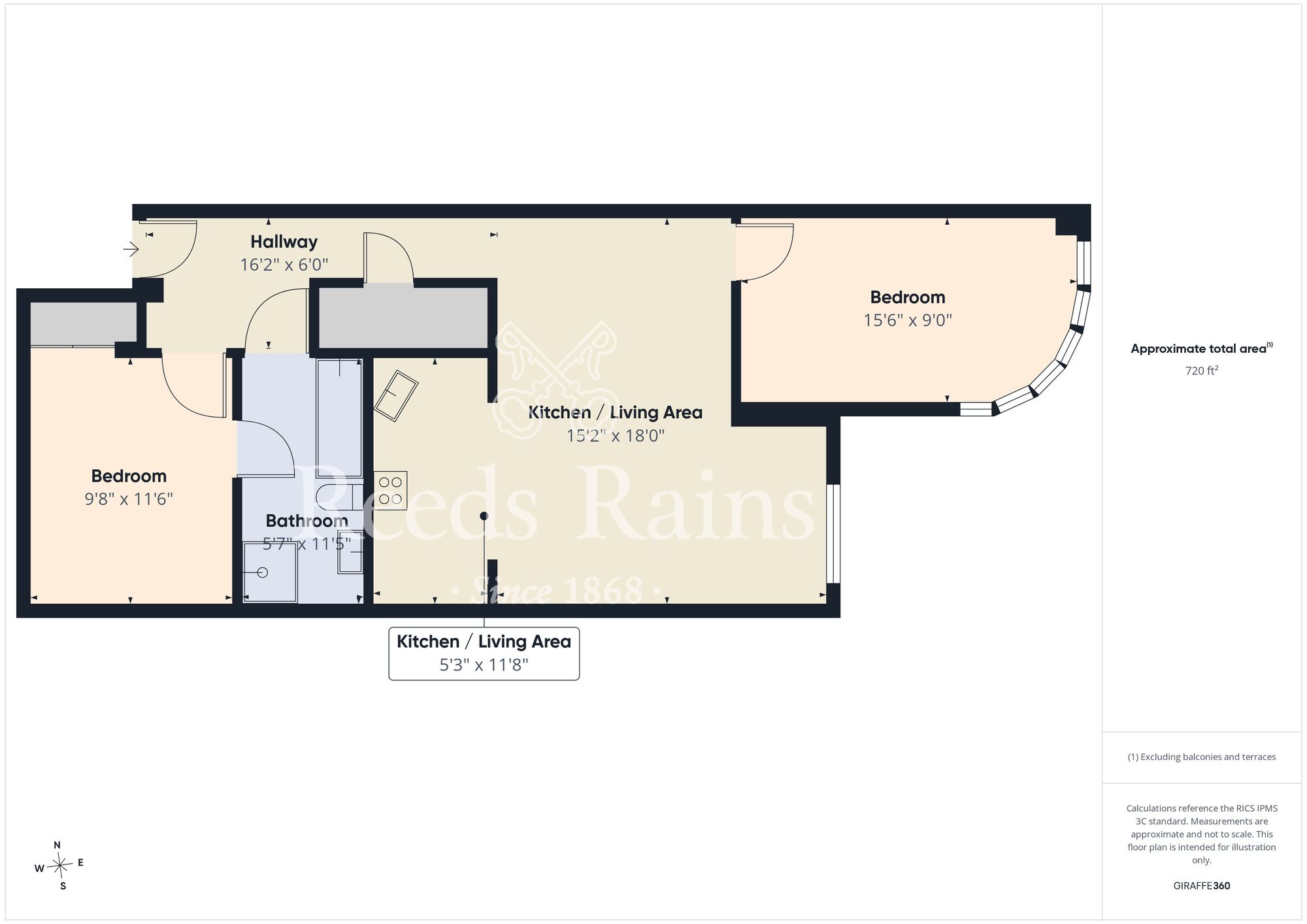 Floorplan of 2 bedroom Flat to rent, St. Helens Well, Durham, DH1