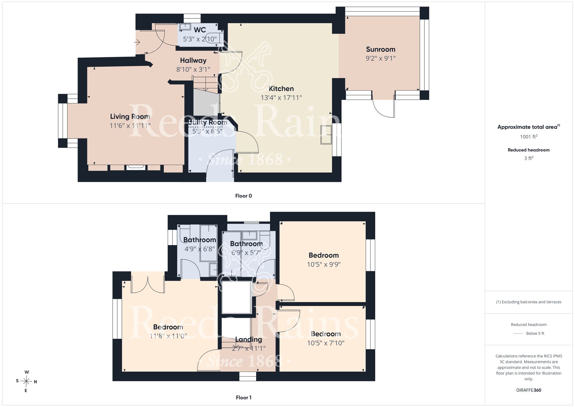 Floorplan of 3 bedroom Detached House for sale, High Croft, Brandon, Durham, DH7