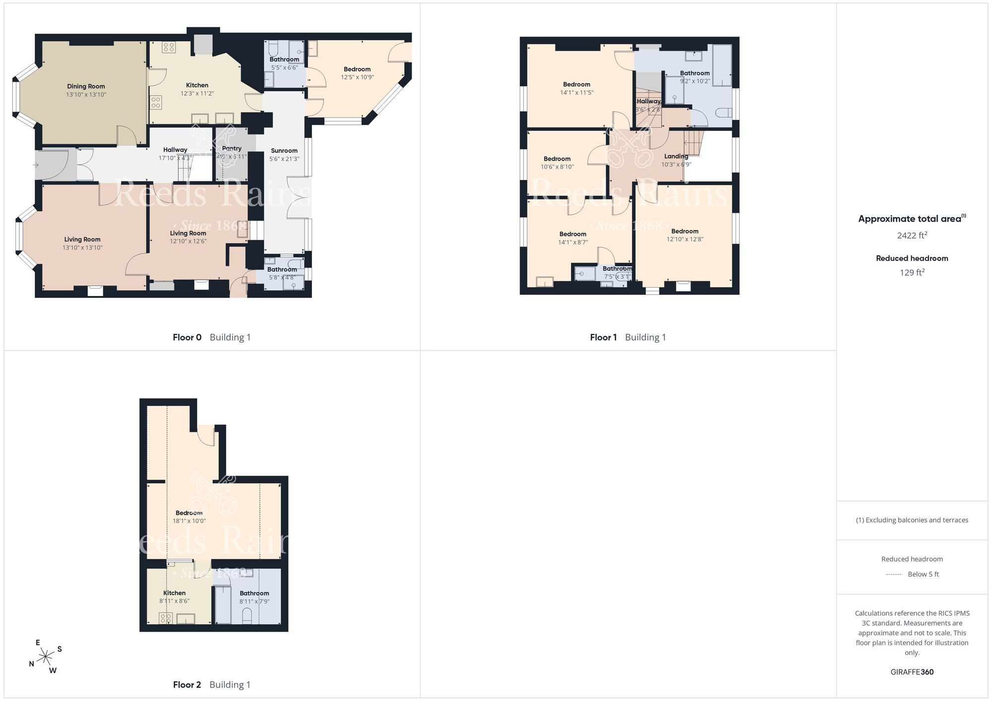 Floorplan of 6 bedroom Detached House for sale, Colliery Road, Bearpark, Durham, DH7