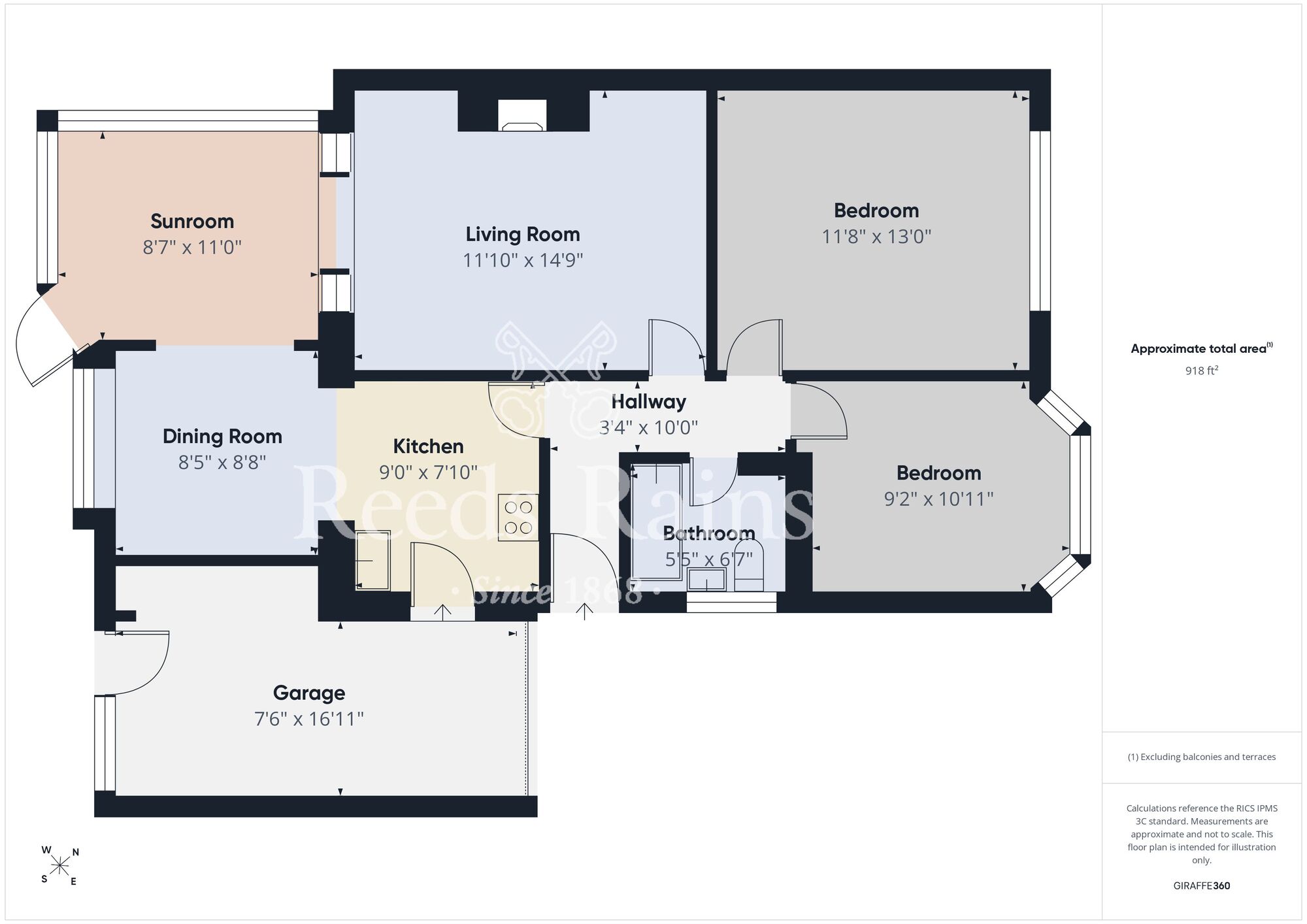 Floorplan of 2 bedroom Semi Detached Bungalow for sale, Wantage Road, Belmont, Durham, DH1