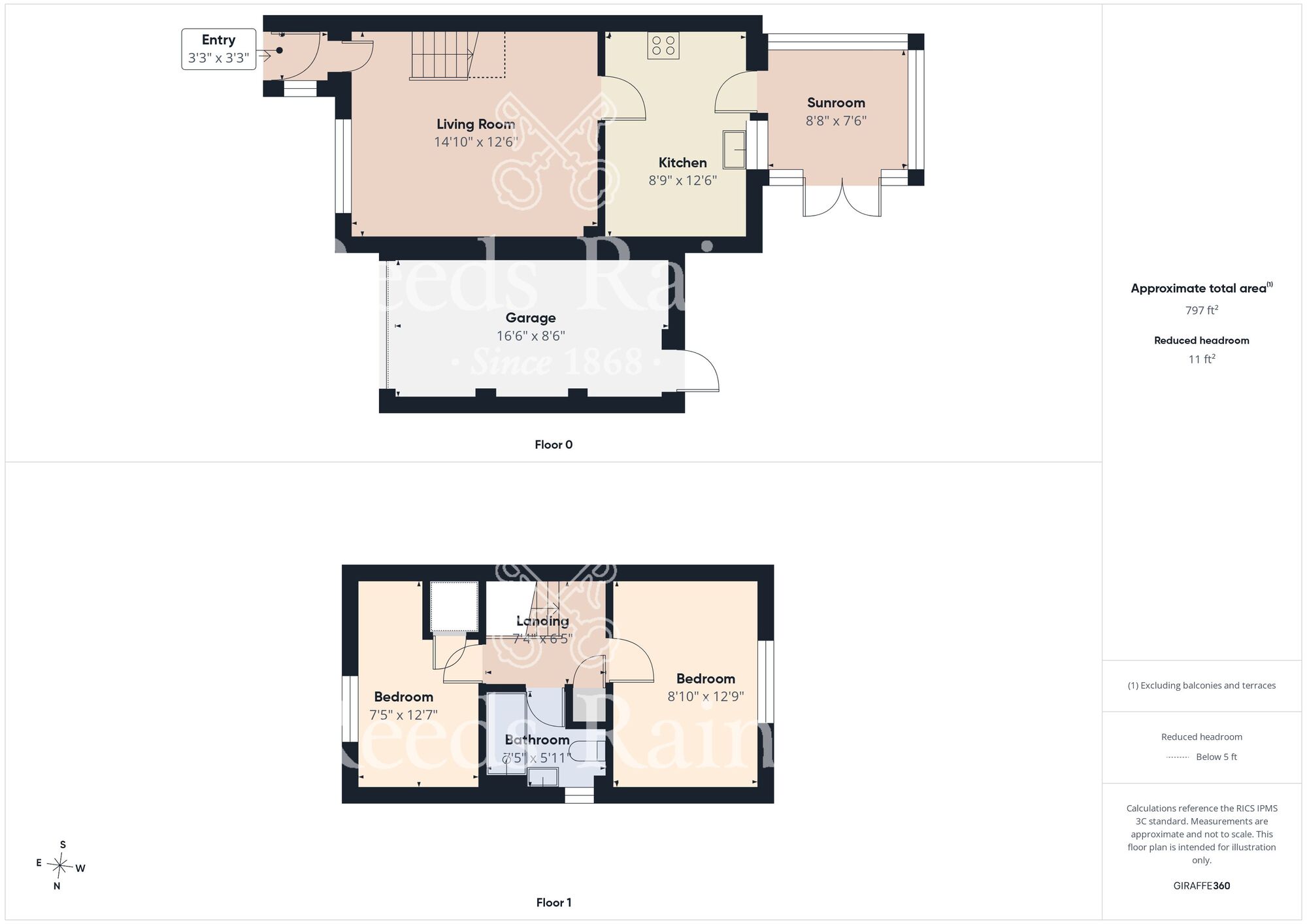 Floorplan of 2 bedroom Semi Detached House for sale, Beaumont Close, Framwellgate Moor, Durham, DH1
