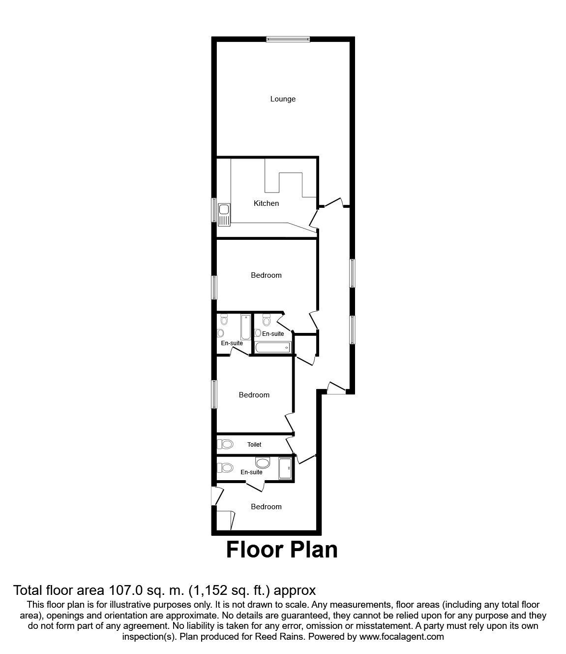Floorplan of 3 bedroom Flat to rent, The Castle, Stanhope, Durham, DL13