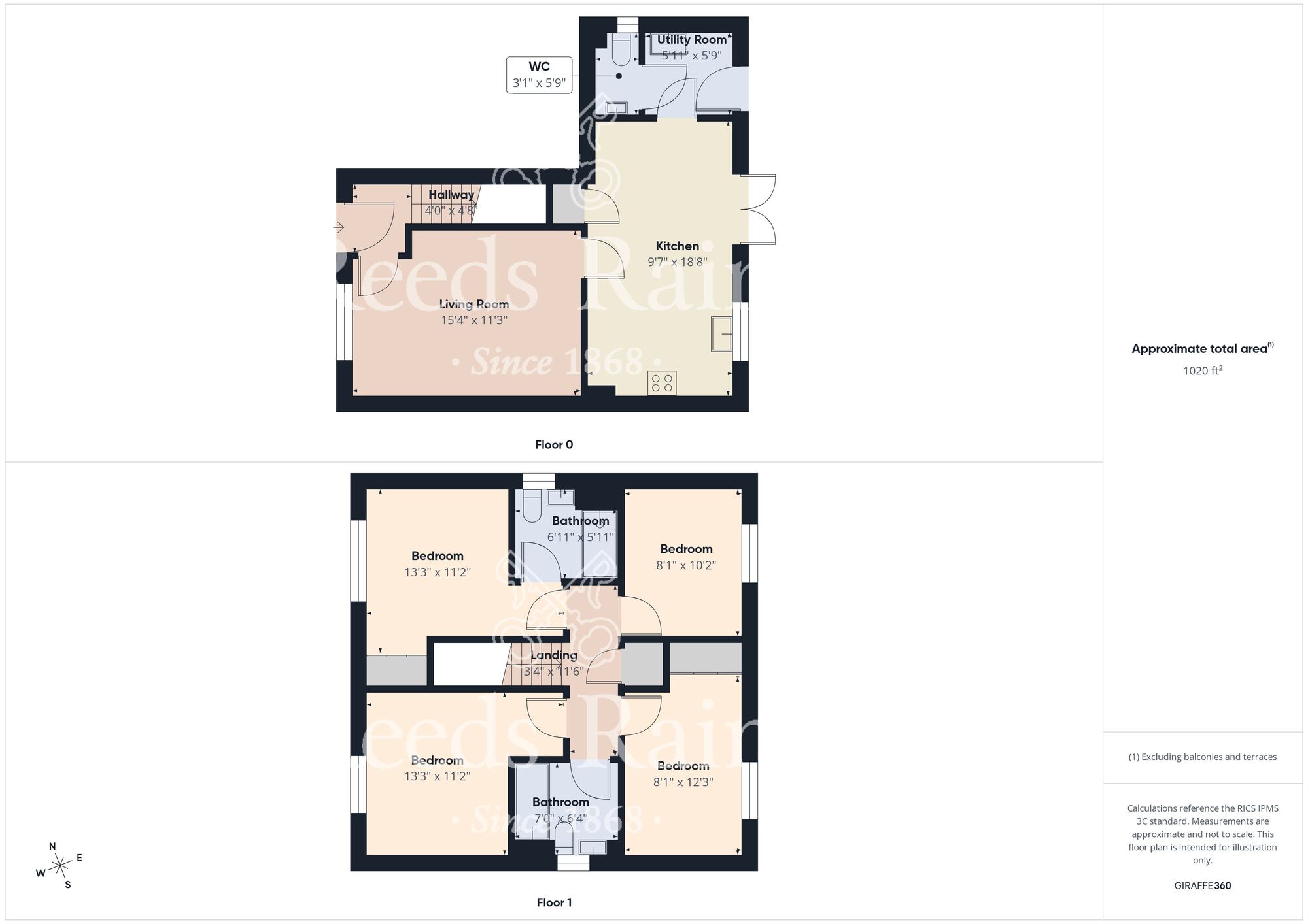 Floorplan of 4 bedroom Detached House for sale, Ruthall Court, Auckland Park, Durham, DL14