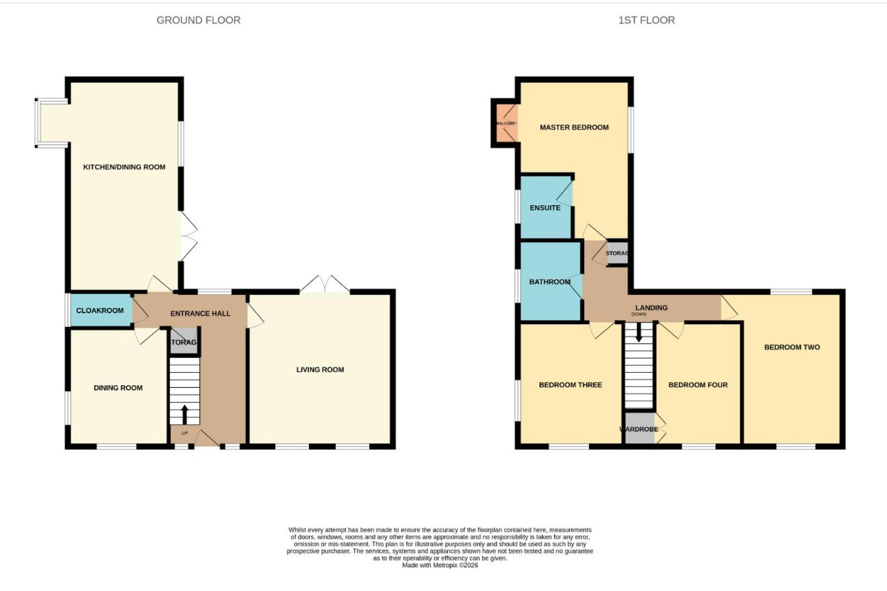 Floorplan of 4 bedroom Detached House for sale, Magnolia Walk, Spennymoor, Durham, DL16