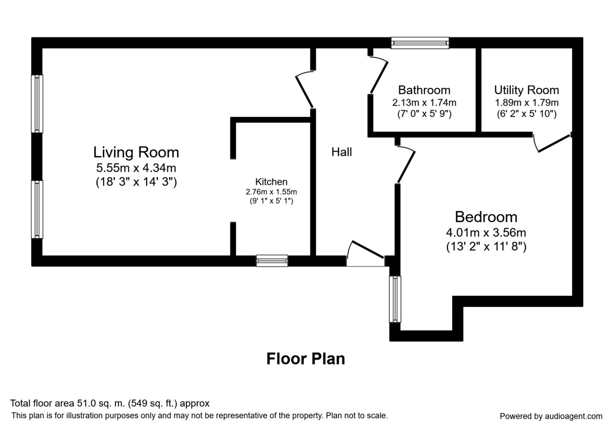 Floorplan of 1 bedroom  Flat to rent, Old Lansdowne Road, West Didsbury, Manchester, M20