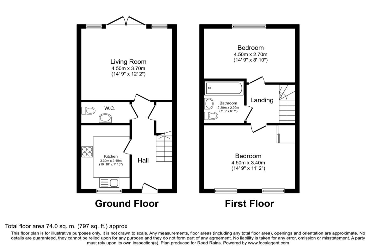 Floorplan of 2 bedroom Semi Detached House to rent, Darley Avenue, Manchester, M21