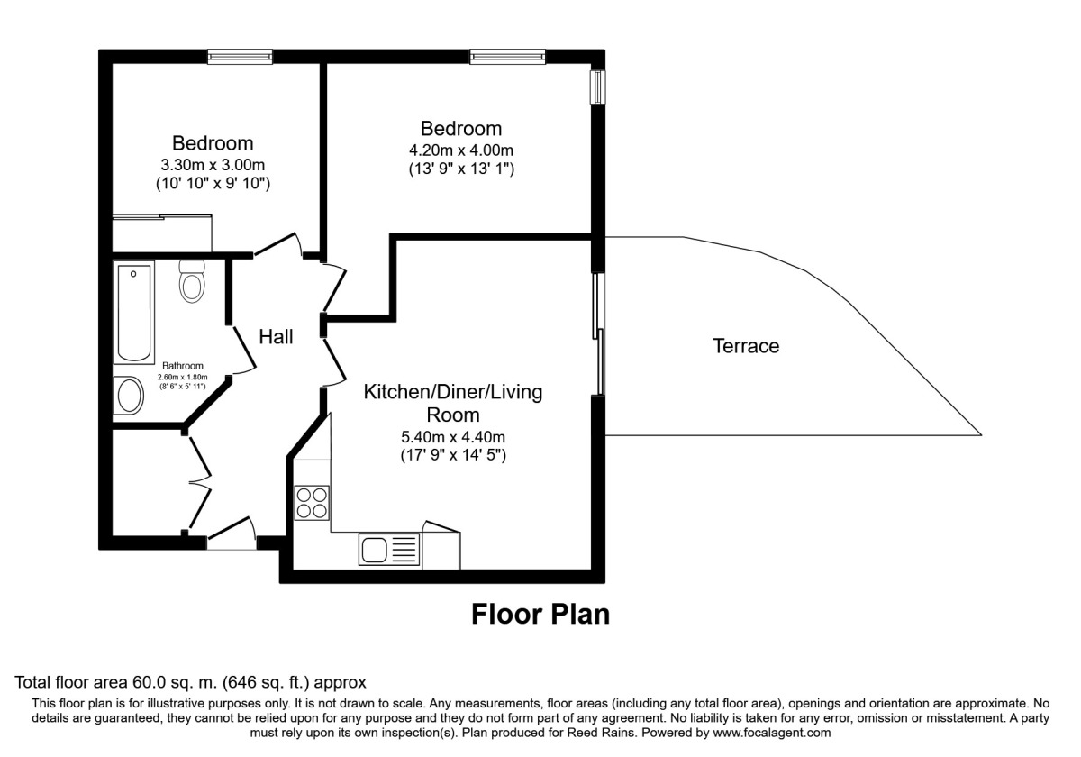 Floorplan of 2 bedroom  Flat to rent, Wilmslow Road, Didsbury, Manchester, M20