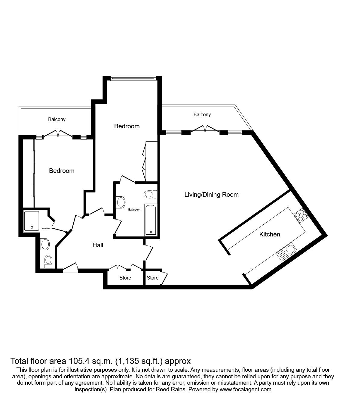 Floorplan of 2 bedroom  Flat to rent, Copper Place, Fallowfield, Manchester, M14