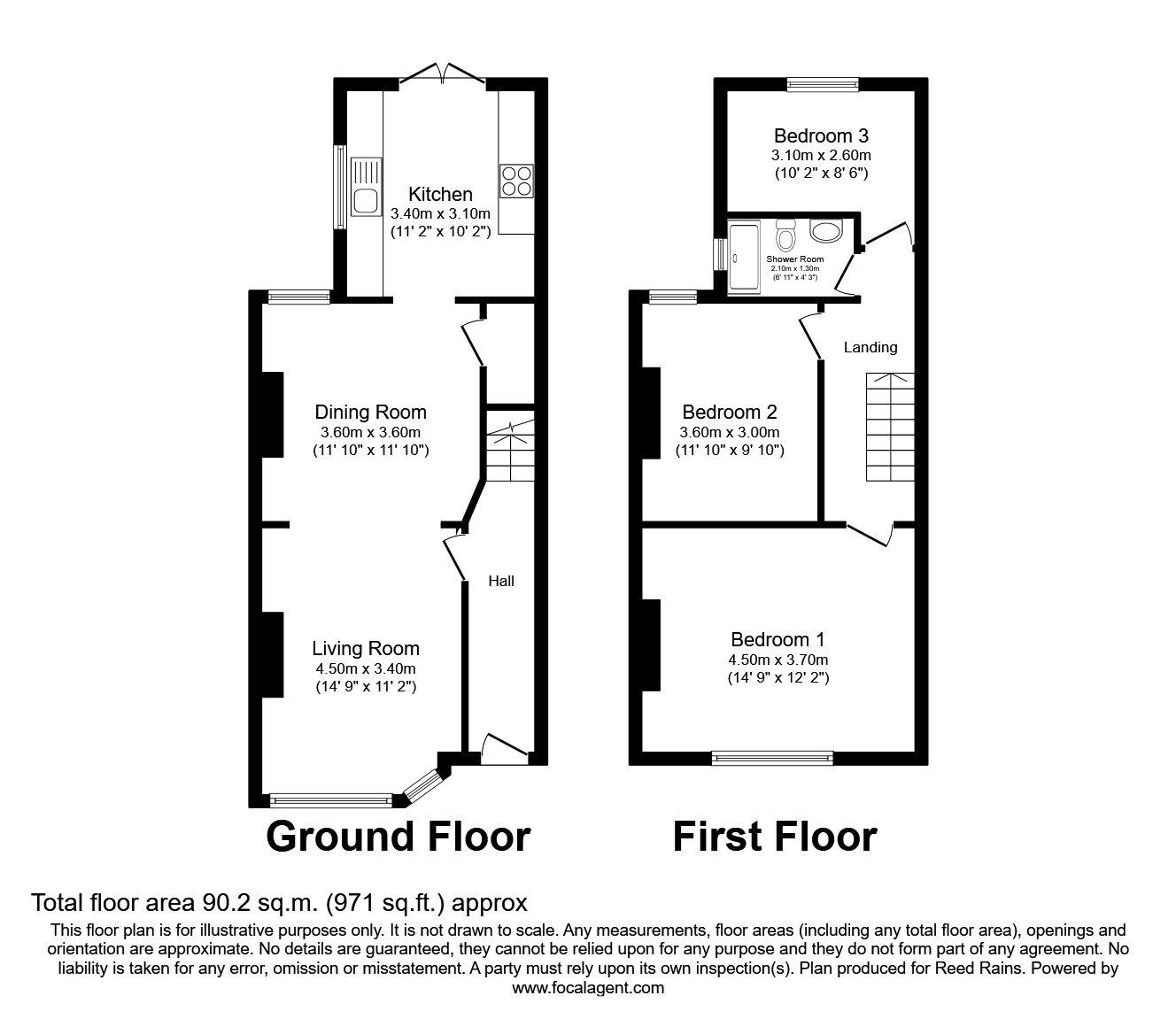 Floorplan of 3 bedroom  House to rent, Disley Avenue, Manchester, Greater Manchester, M20
