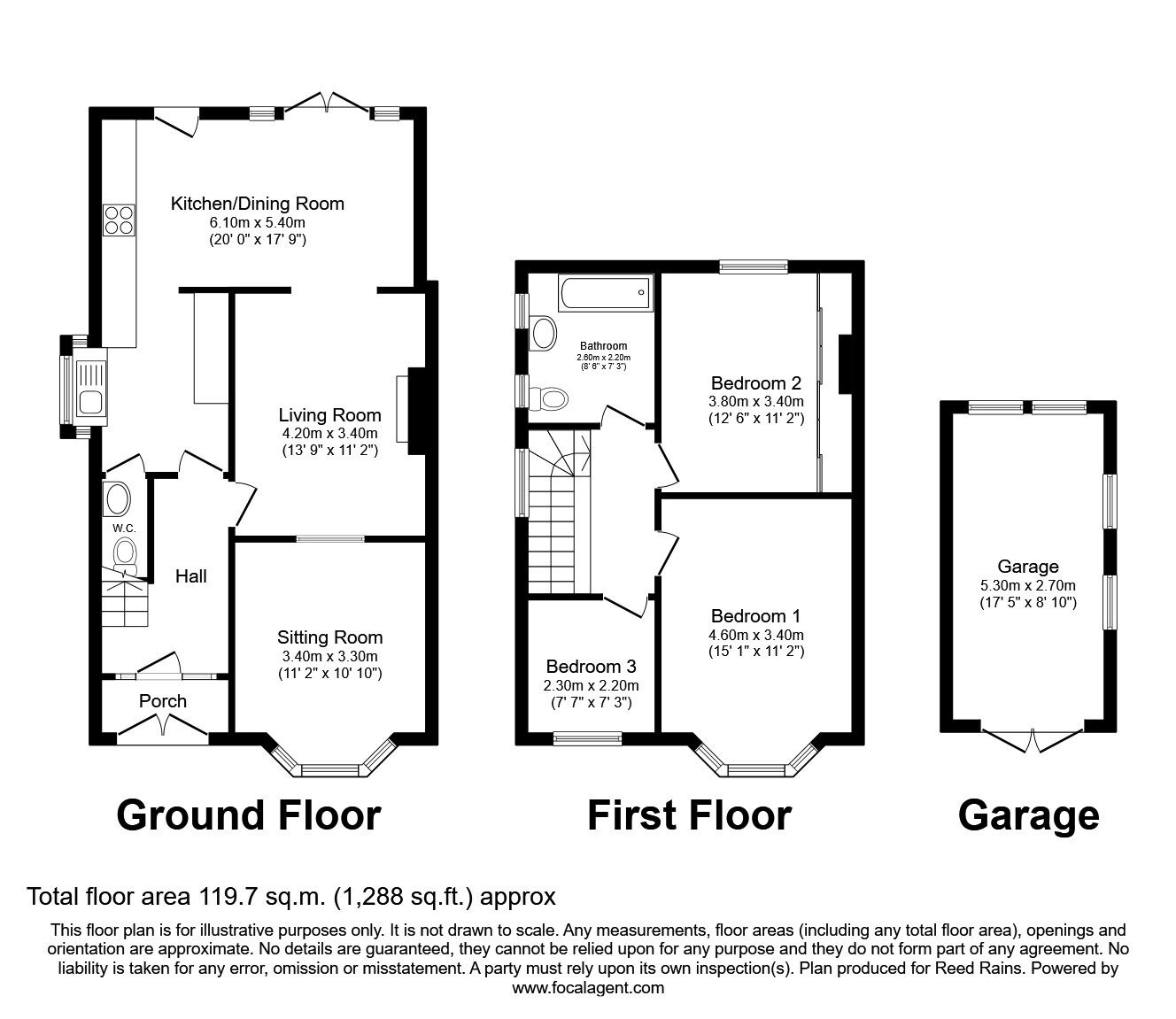 Floorplan of 3 bedroom Semi Detached House for sale, Maitland Avenue, Manchester, Greater Manchester, M21