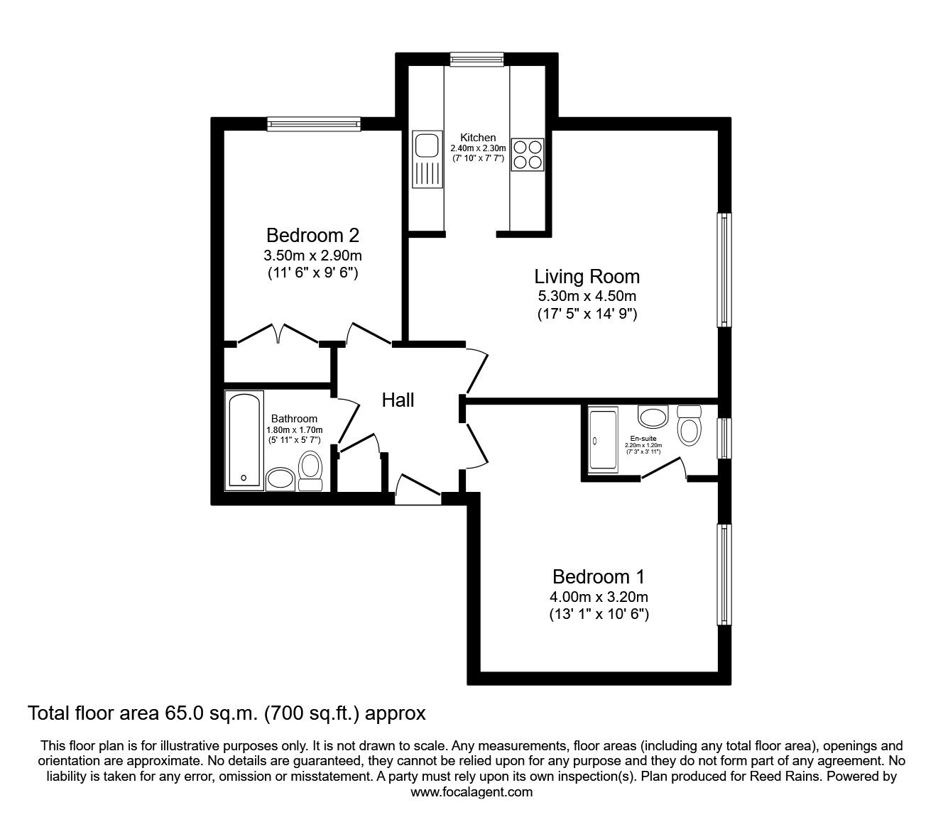 Floorplan of 2 bedroom Flat to rent, Palatine Road, Manchester, Greater Manchester, M20