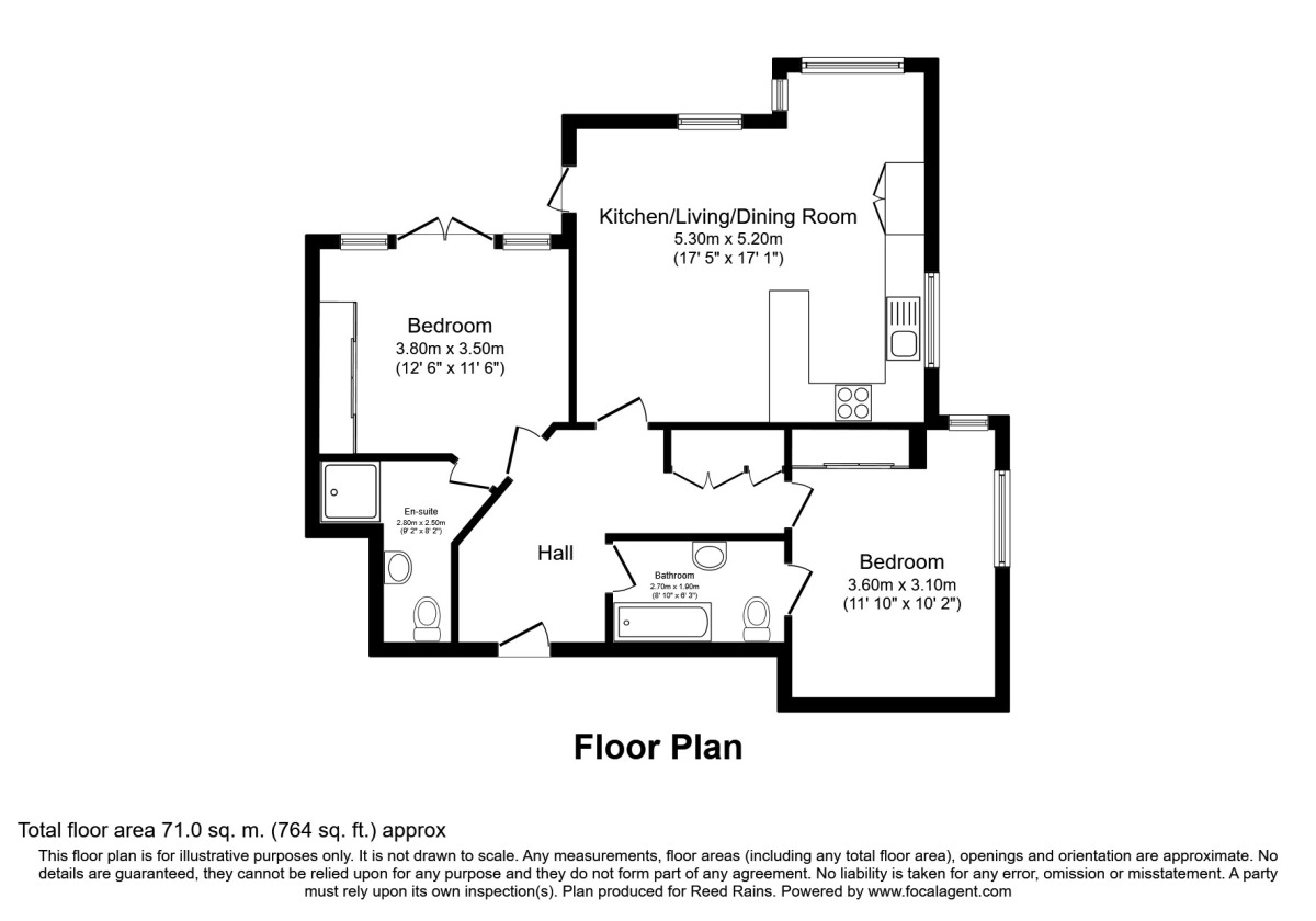 Floorplan of 2 bedroom  Flat for sale, Copper Place, Manchester, Greater Manchester, M14